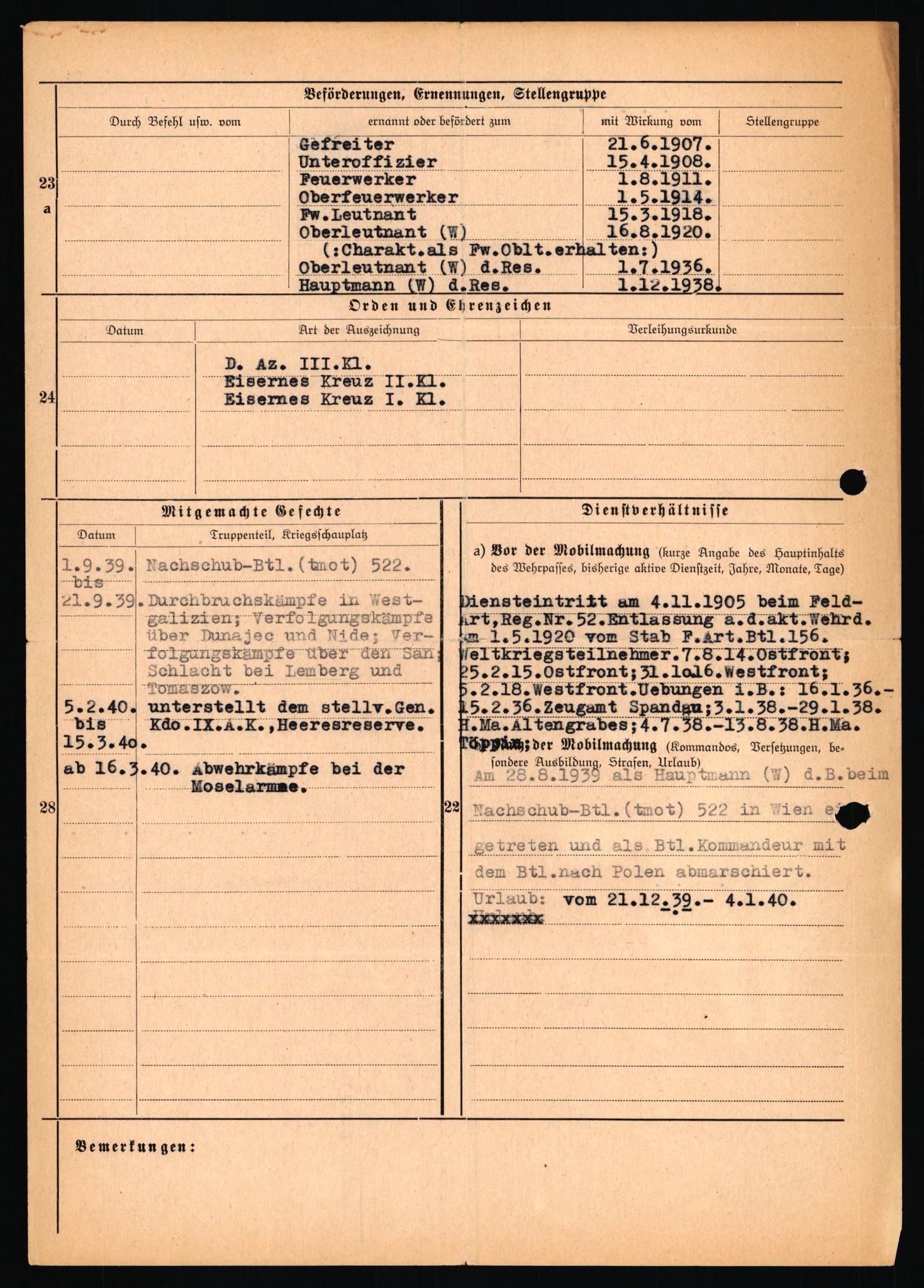 Forsvarets Overkommando. 2 kontor. Arkiv 11.4. Spredte tyske arkivsaker, AV/RA-RAFA-7031/D/Dar/Dara/L0018: Personalbøker, 1940-1945, s. 622