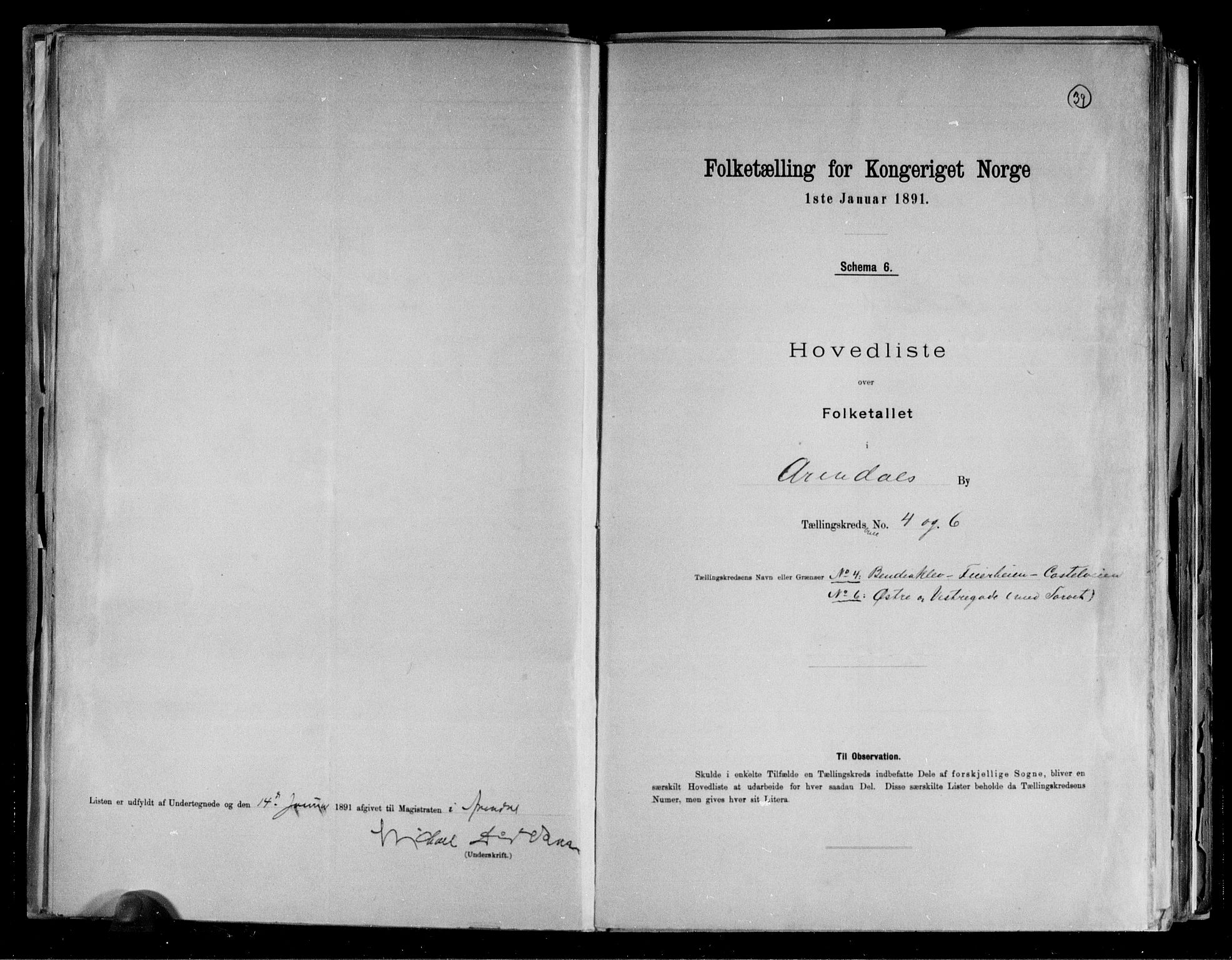RA, Folketelling 1891 for 0903 Arendal kjøpstad, 1891, s. 11