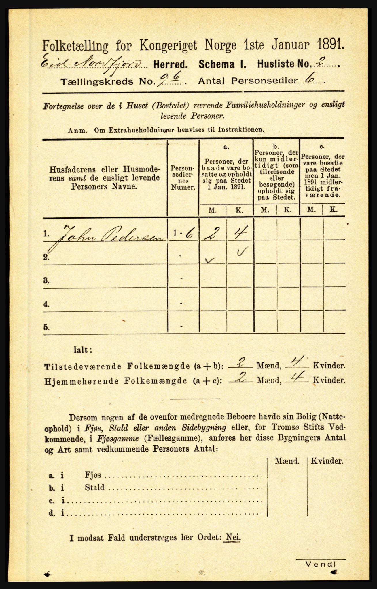 RA, Folketelling 1891 for 1443 Eid herred, 1891, s. 2444