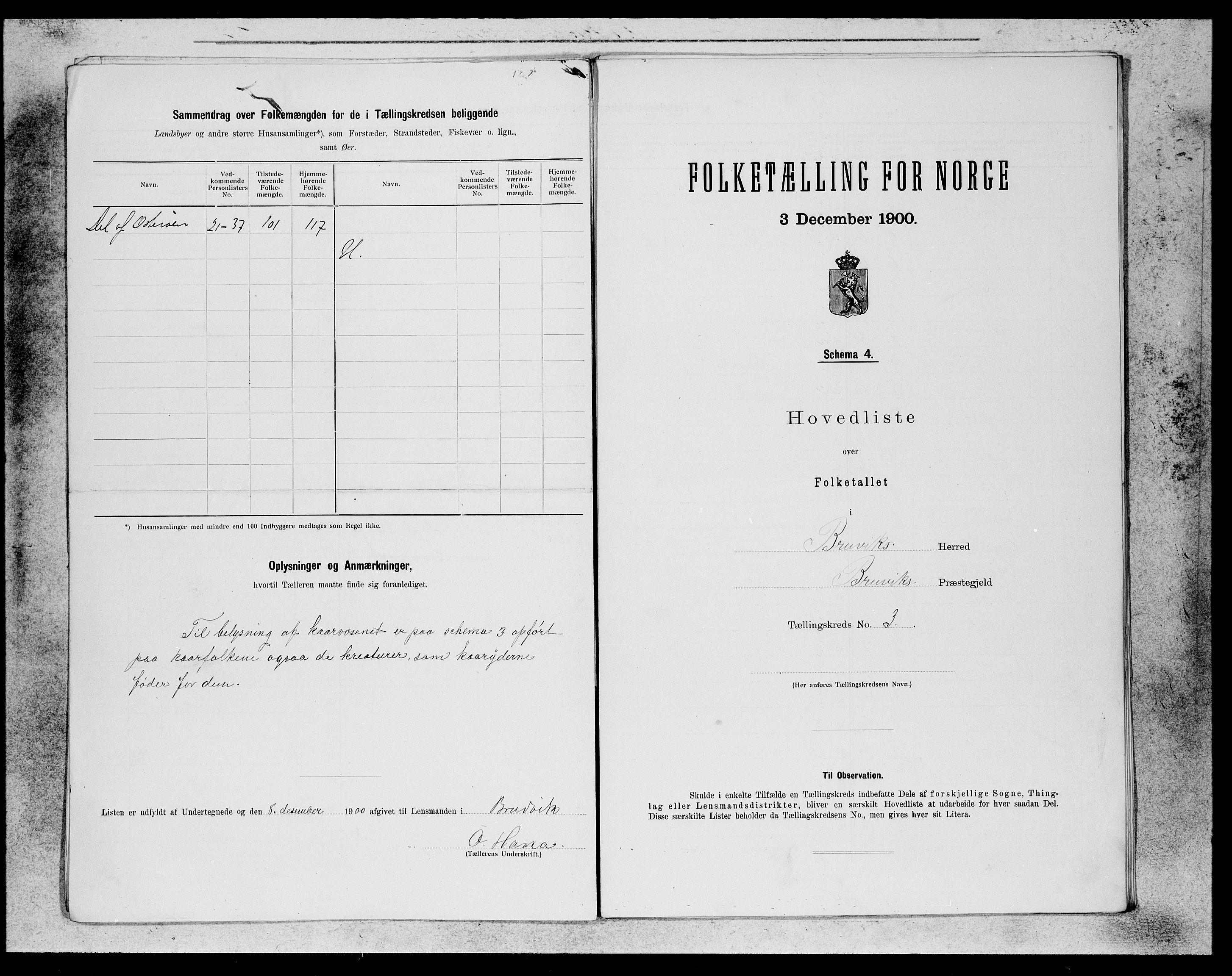 SAB, Folketelling 1900 for 1251 Bruvik herred, 1900, s. 5