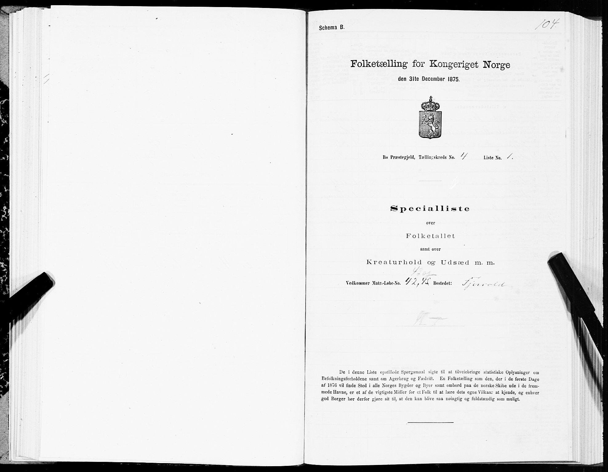 SAT, Folketelling 1875 for 1867P Bø prestegjeld, 1875, s. 2104