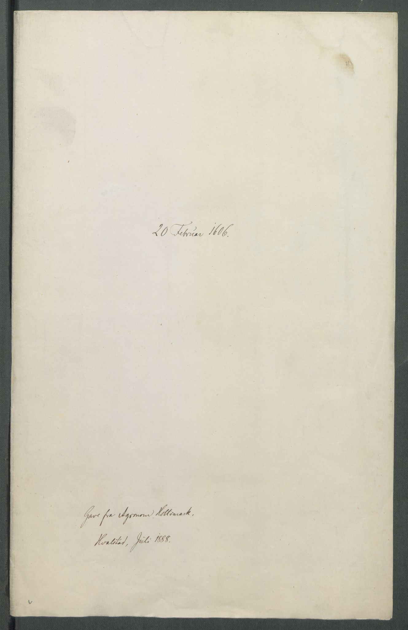 Riksarkivets diplomsamling, AV/RA-EA-5965/F02/L0115: Dokumenter, 1606, s. 12
