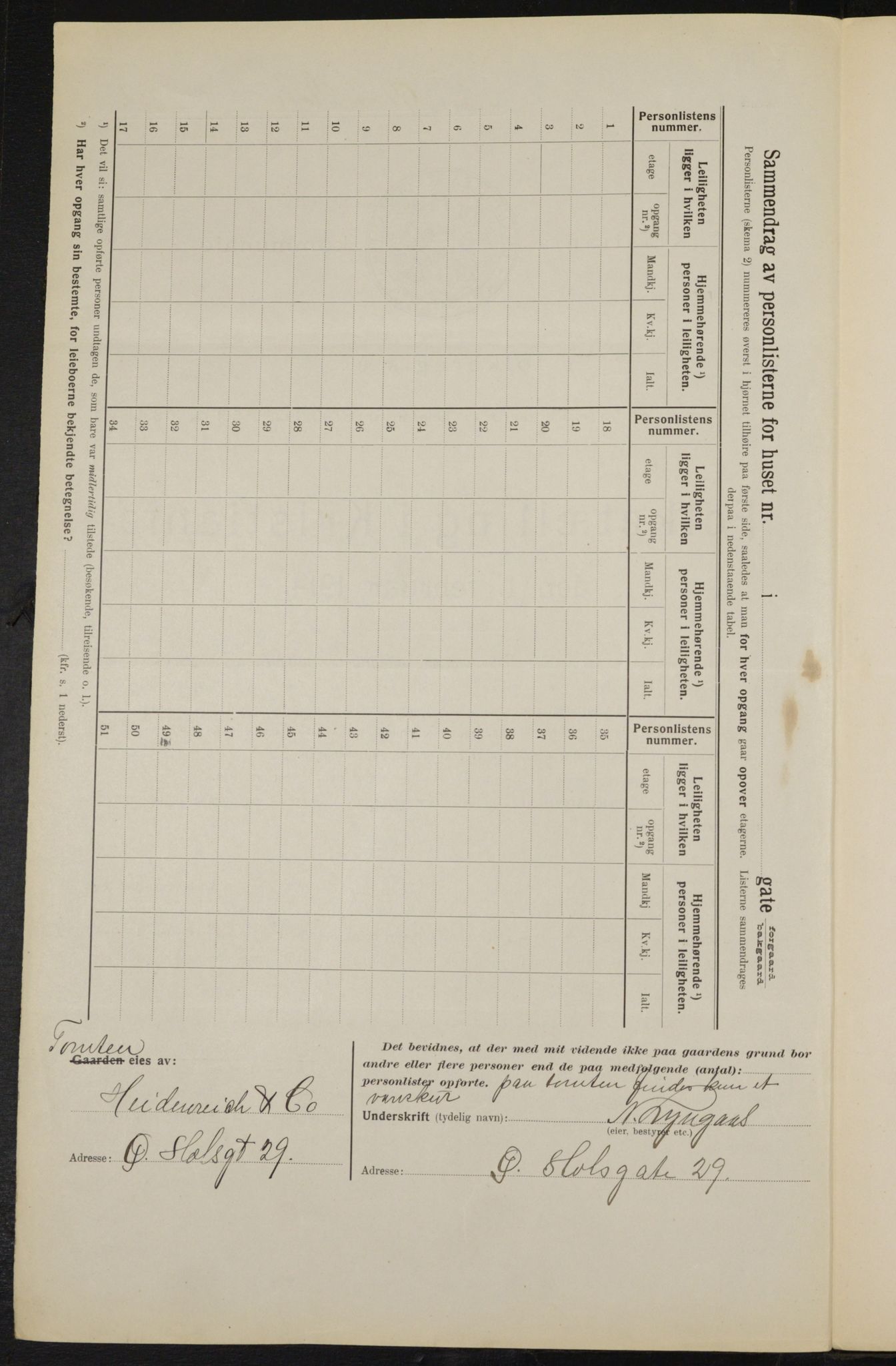 OBA, Kommunal folketelling 1.2.1914 for Kristiania, 1914, s. 131026