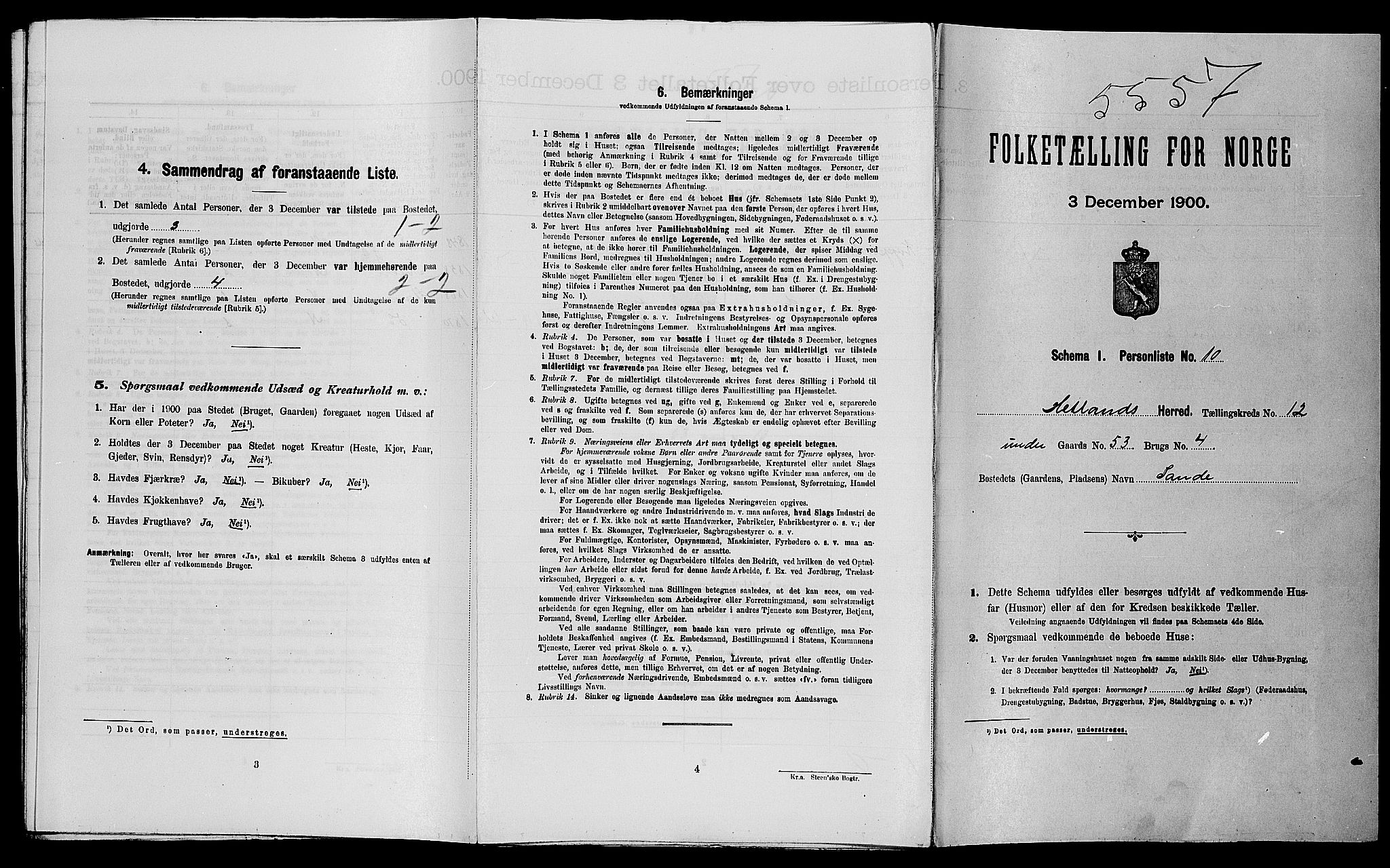 SAST, Folketelling 1900 for 1126 Hetland herred, 1900, s. 1776