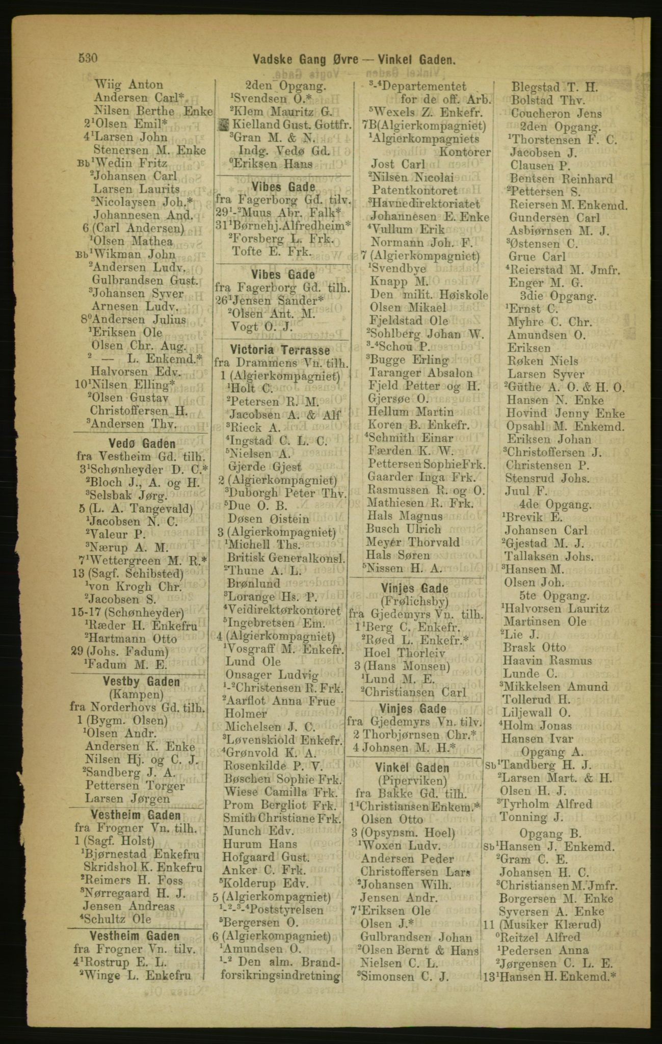 Kristiania/Oslo adressebok, PUBL/-, 1888, s. 530