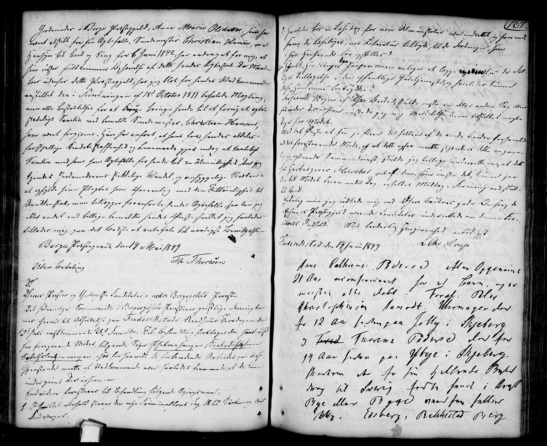 Borge prestekontor Kirkebøker, SAO/A-10903/F/Fa/L0002: Ministerialbok nr. I 2, 1791-1817, s. 167