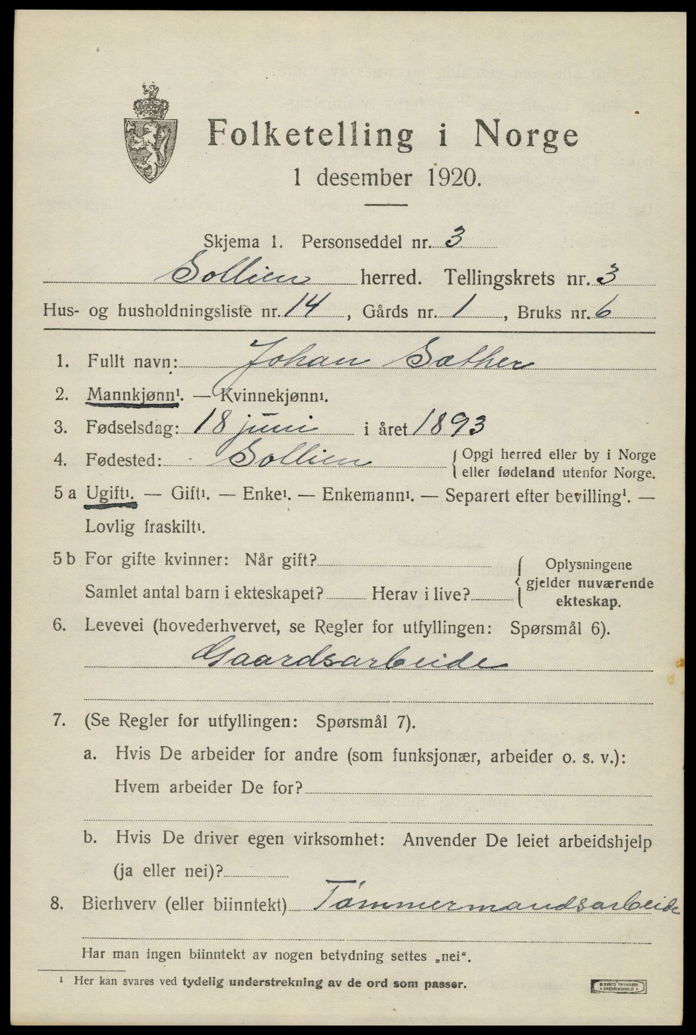 SAH, Folketelling 1920 for 0431 Sollia herred, 1920, s. 817