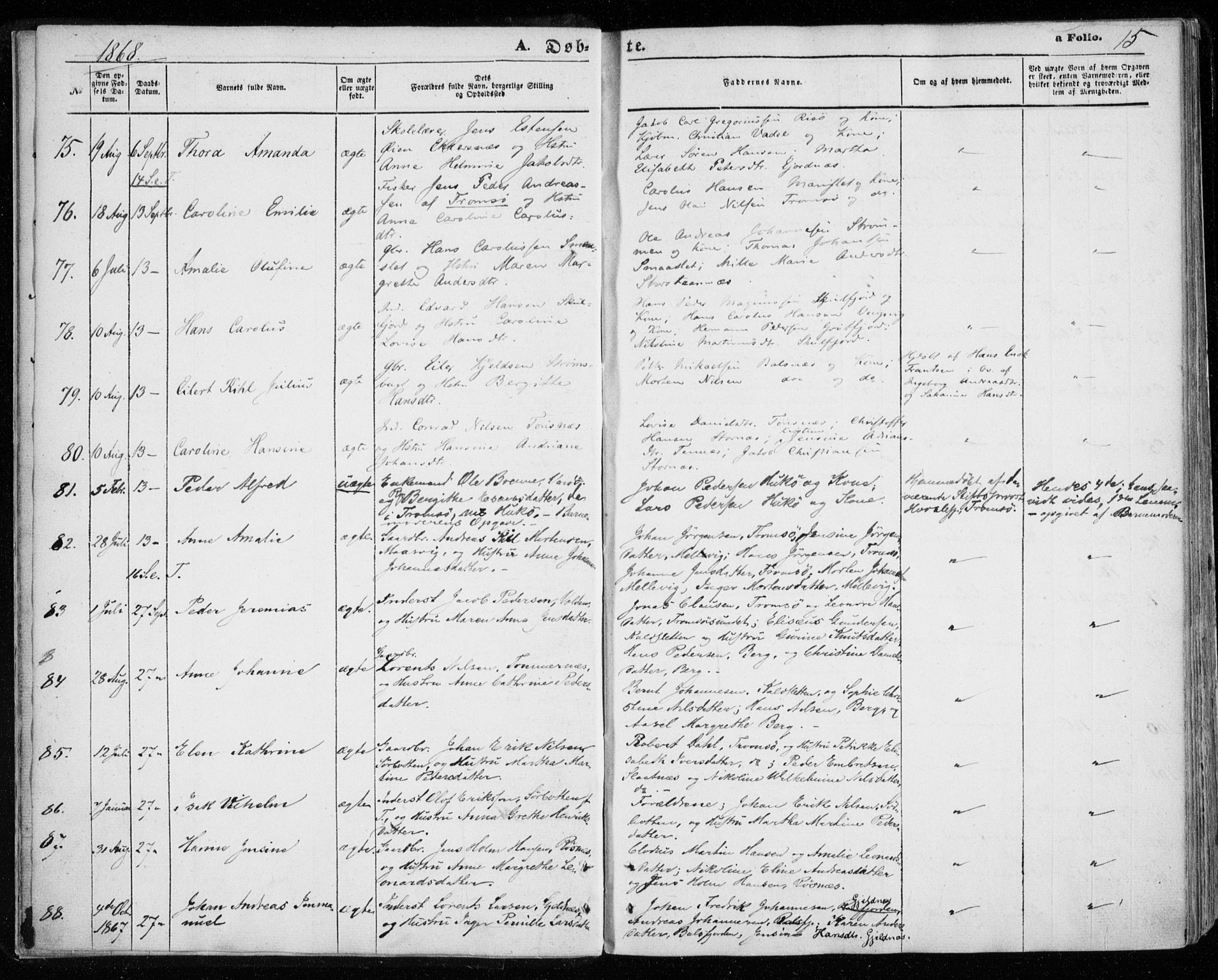 Tromsøysund sokneprestkontor, AV/SATØ-S-1304/G/Ga/L0002kirke: Ministerialbok nr. 2, 1867-1875, s. 15