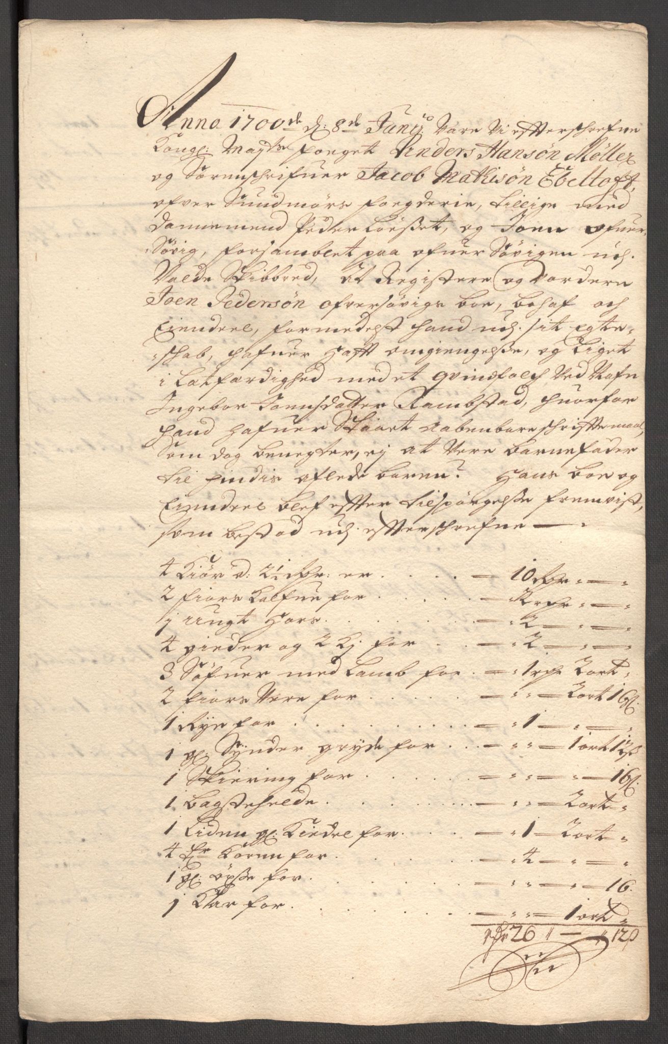 Rentekammeret inntil 1814, Reviderte regnskaper, Fogderegnskap, AV/RA-EA-4092/R54/L3558: Fogderegnskap Sunnmøre, 1700-1701, s. 227