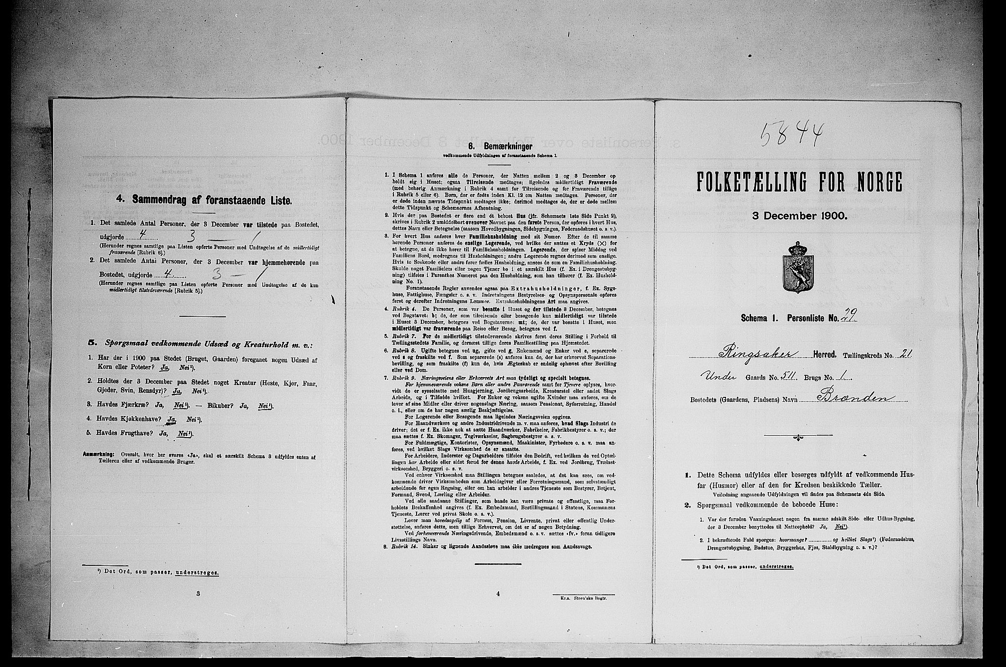 SAH, Folketelling 1900 for 0412 Ringsaker herred, 1900, s. 3663