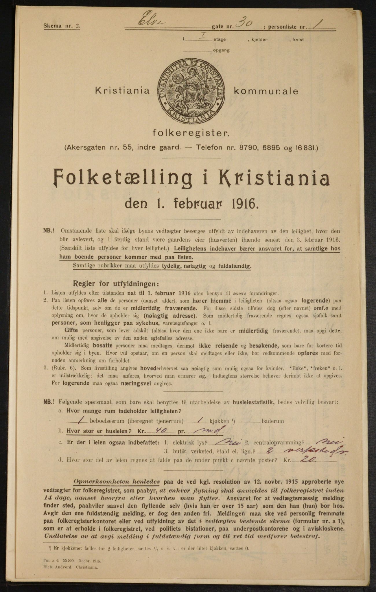 OBA, Kommunal folketelling 1.2.1916 for Kristiania, 1916, s. 21316