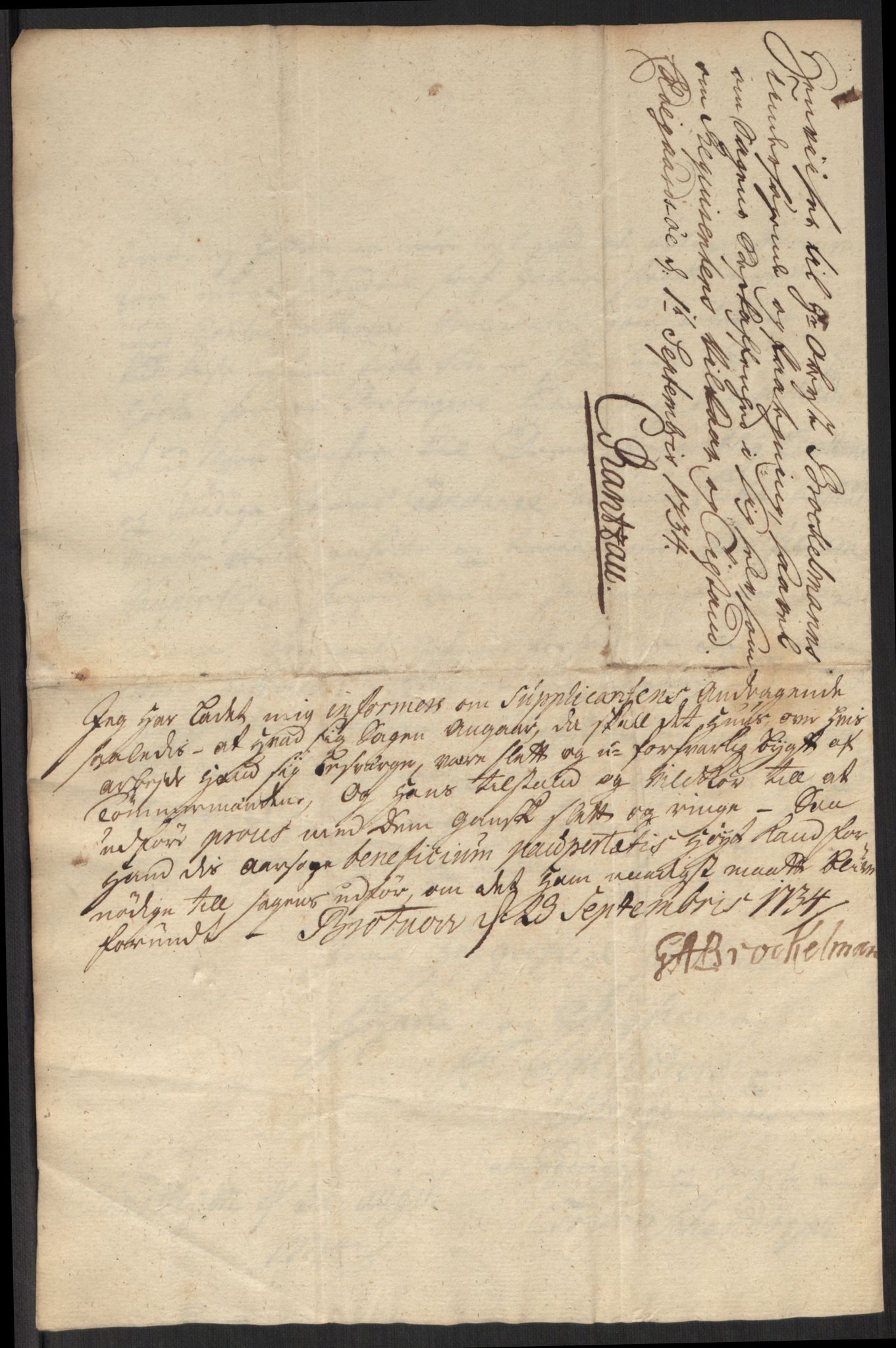Stattholderembetet 1572-1771, AV/RA-EA-2870/Ef/L0107: Brev fra embetsmenn og andre, 1733-1734, s. 390