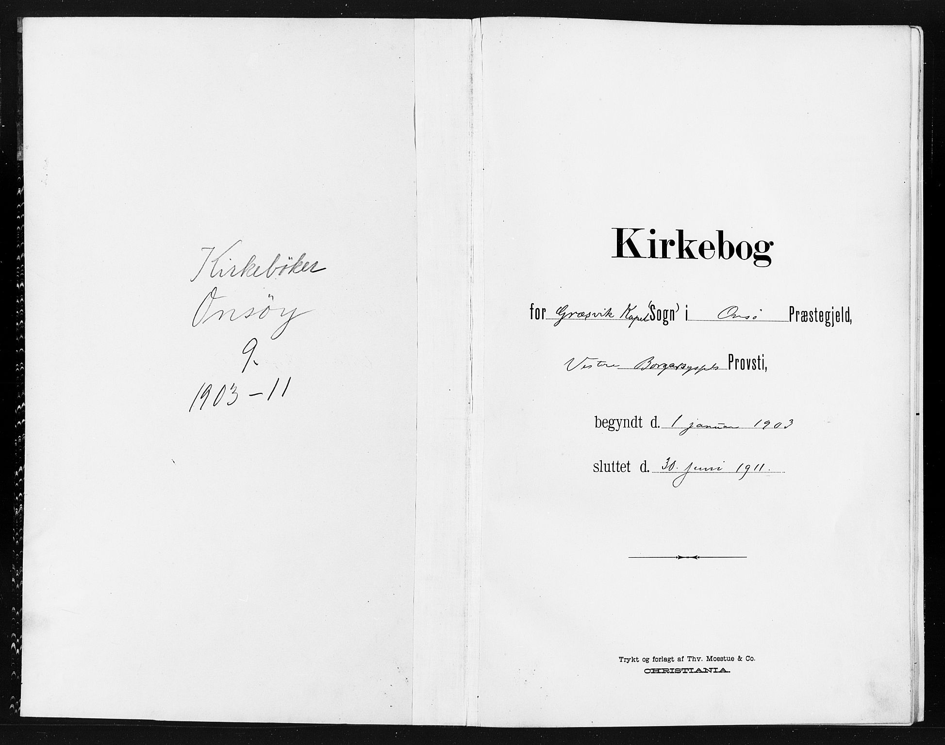 Onsøy prestekontor Kirkebøker, SAO/A-10914/G/Gb/L0001: Klokkerbok nr. II 1, 1903-1911