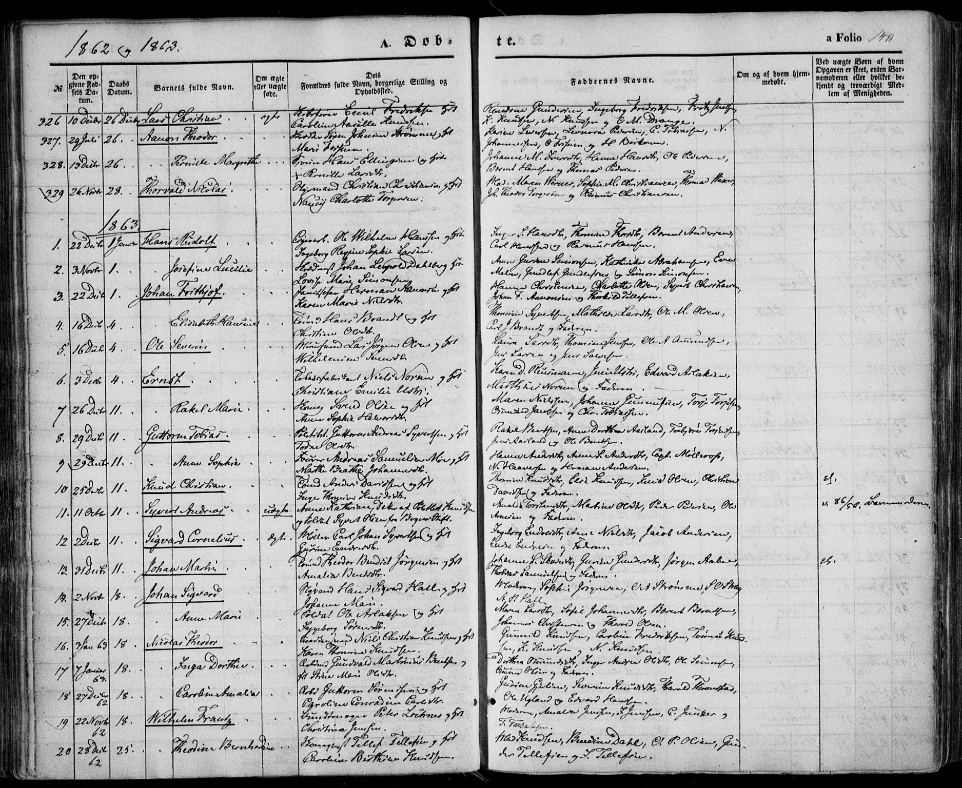Kristiansand domprosti, AV/SAK-1112-0006/F/Fa/L0014: Ministerialbok nr. A 14, 1852-1867, s. 140