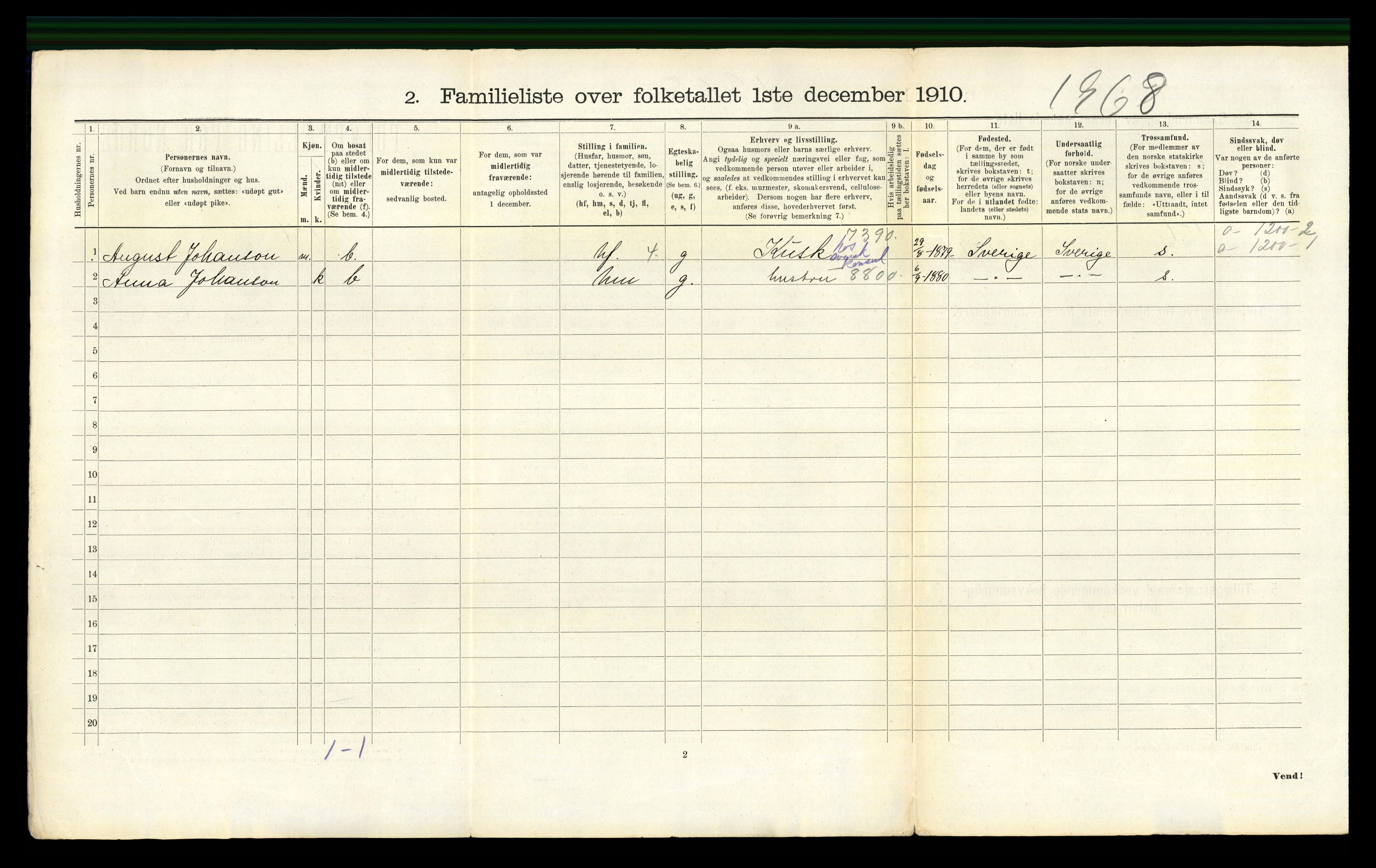 RA, Folketelling 1910 for 1601 Trondheim kjøpstad, 1910, s. 2056