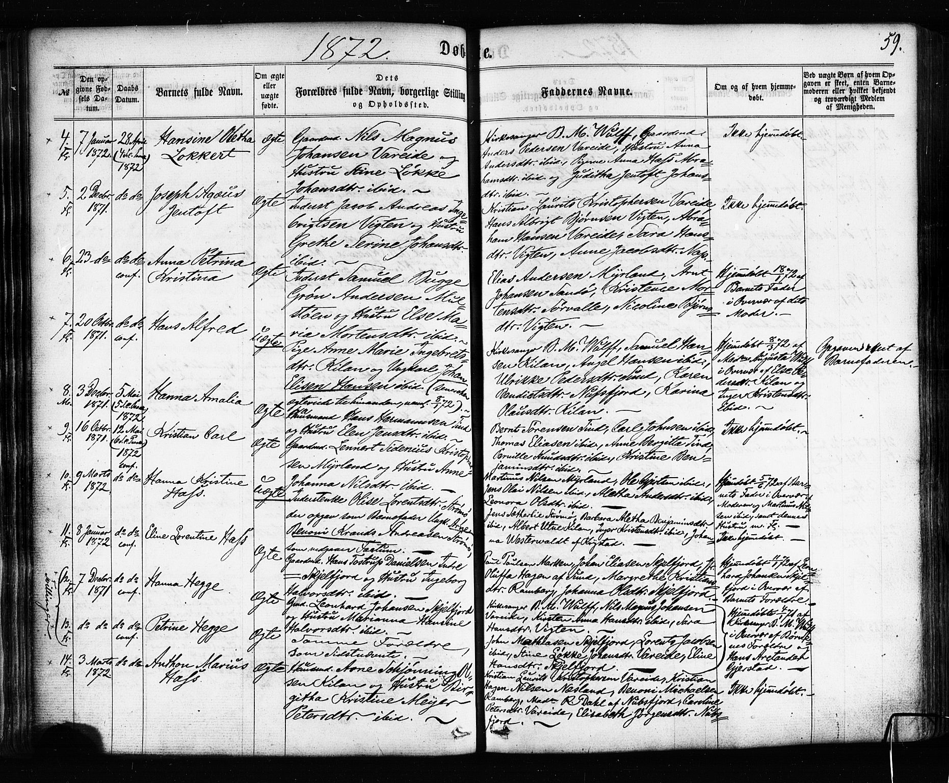 Ministerialprotokoller, klokkerbøker og fødselsregistre - Nordland, AV/SAT-A-1459/885/L1203: Ministerialbok nr. 885A04, 1859-1877, s. 59