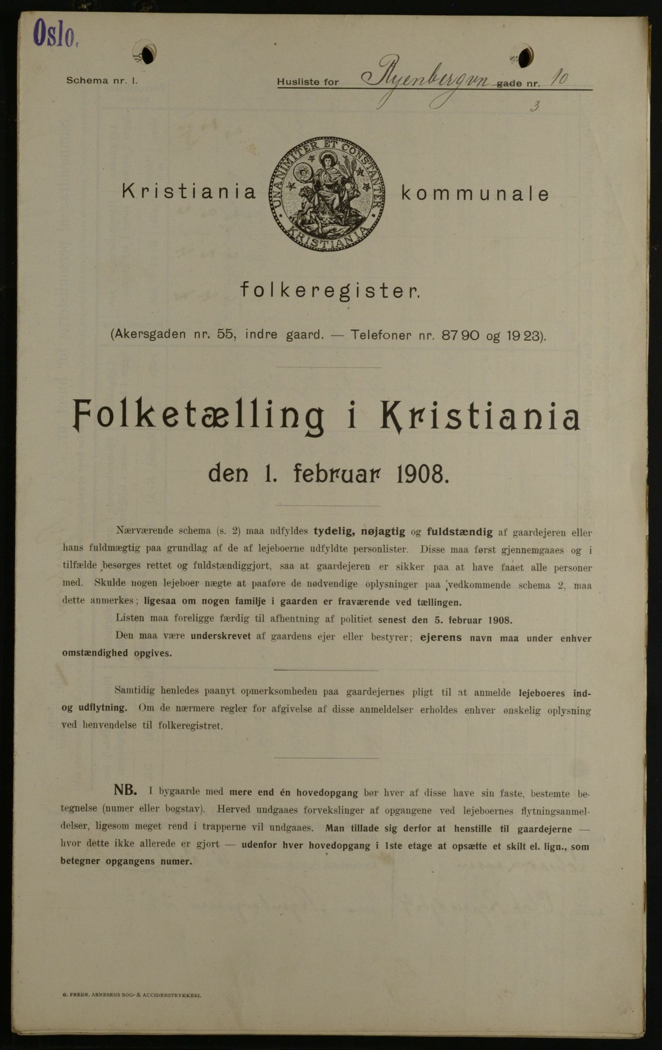 OBA, Kommunal folketelling 1.2.1908 for Kristiania kjøpstad, 1908, s. 77181