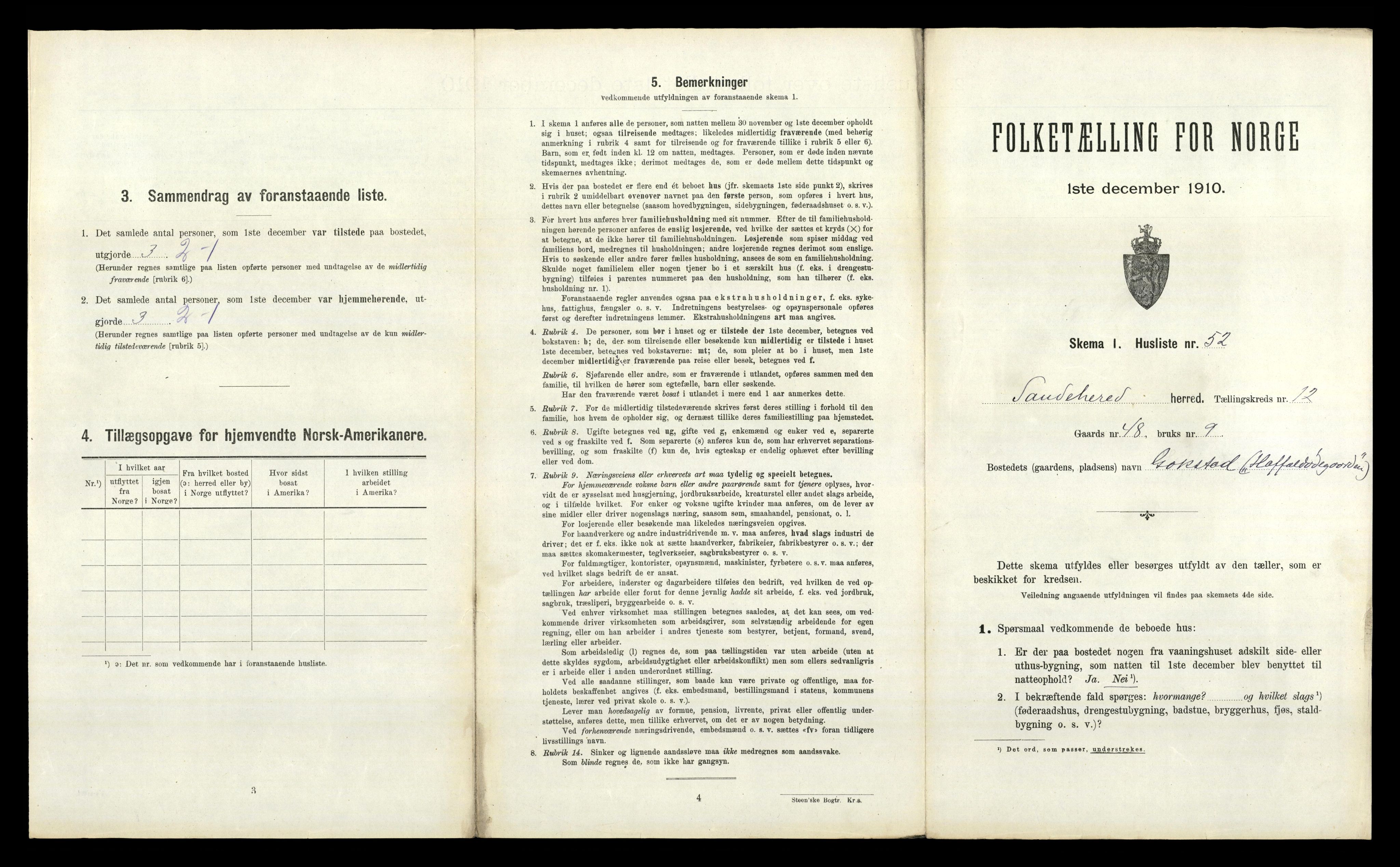 RA, Folketelling 1910 for 0724 Sandeherred herred, 1910, s. 2551