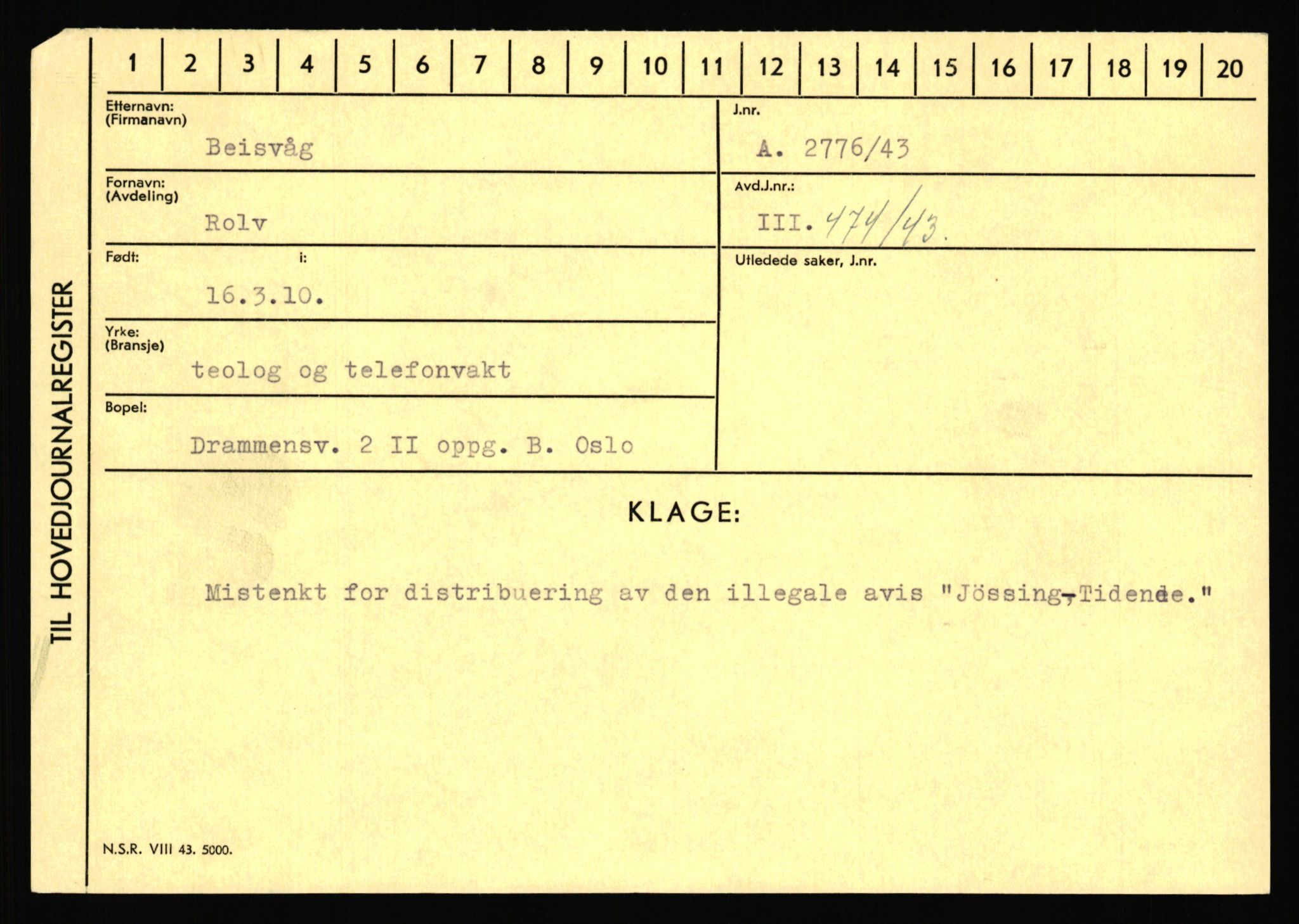 Statspolitiet - Hovedkontoret / Osloavdelingen, AV/RA-S-1329/C/Ca/L0002: Arneberg - Brand, 1943-1945, s. 1677