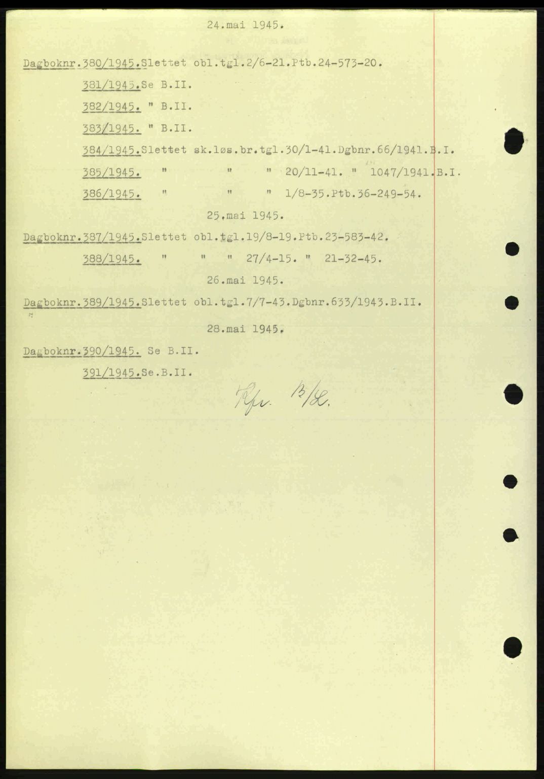 Nedenes sorenskriveri, SAK/1221-0006/G/Gb/Gba/L0052: Pantebok nr. A6a, 1944-1945, Dagboknr: 380/1945