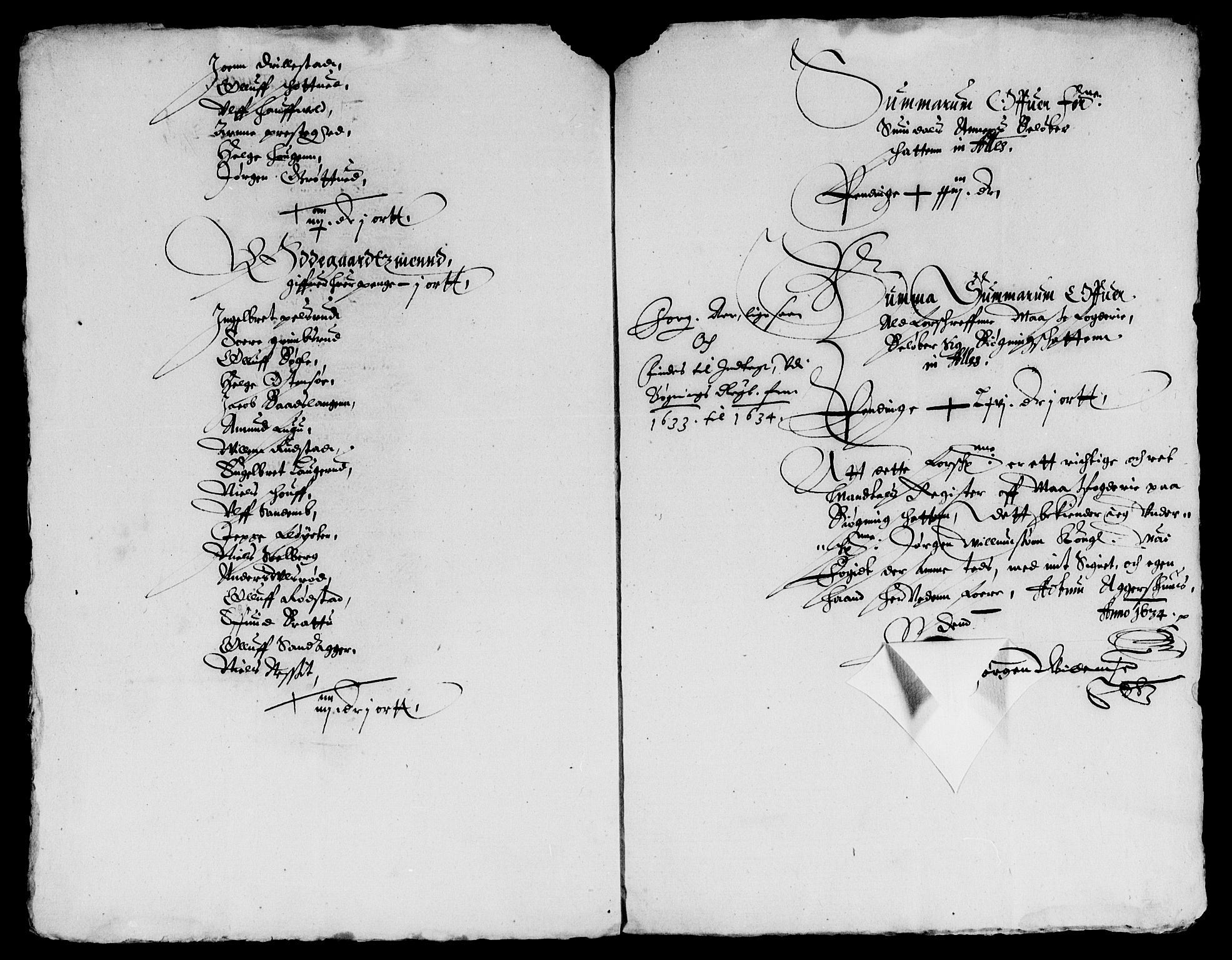 Rentekammeret inntil 1814, Reviderte regnskaper, Lensregnskaper, AV/RA-EA-5023/R/Rb/Rba/L0116: Akershus len, 1633-1634