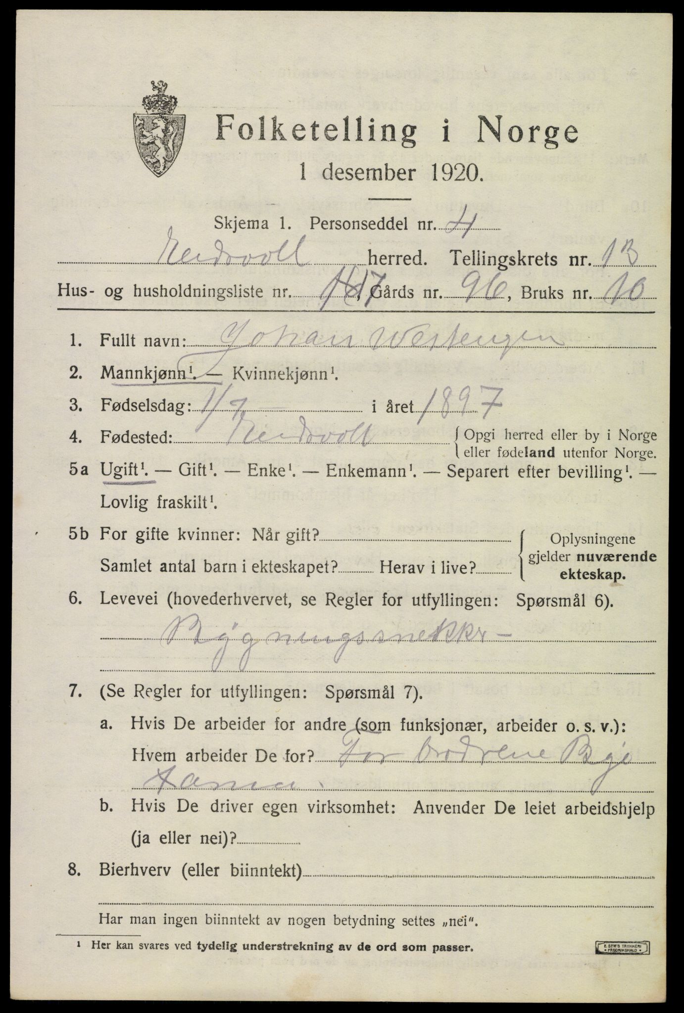 SAO, Folketelling 1920 for 0237 Eidsvoll herred, 1920, s. 20155