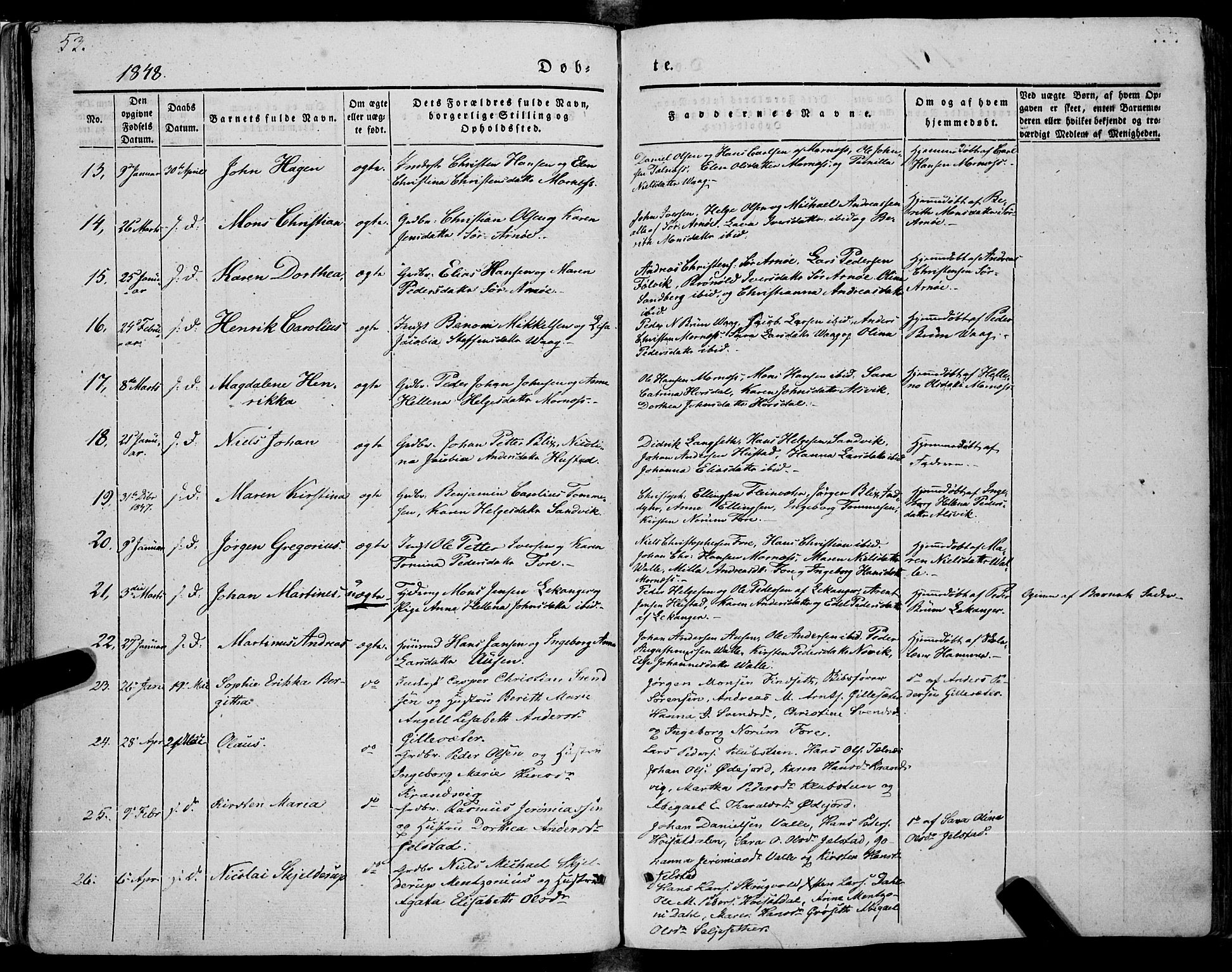 Ministerialprotokoller, klokkerbøker og fødselsregistre - Nordland, SAT/A-1459/805/L0097: Ministerialbok nr. 805A04, 1837-1861, s. 53
