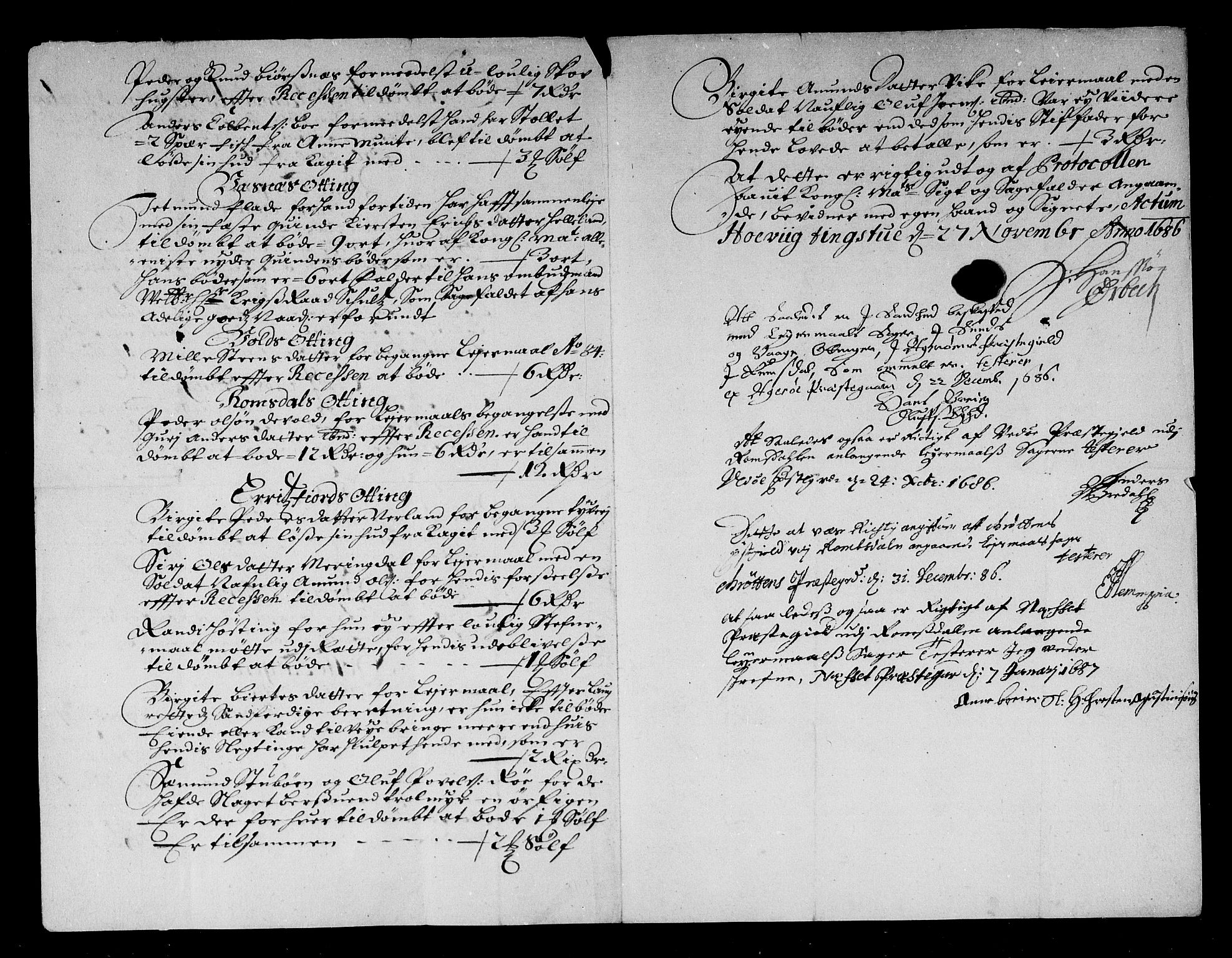 Rentekammeret inntil 1814, Reviderte regnskaper, Stiftamtstueregnskaper, Trondheim stiftamt og Nordland amt, AV/RA-EA-6044/R/Rg/L0084: Trondheim stiftamt og Nordland amt, 1686