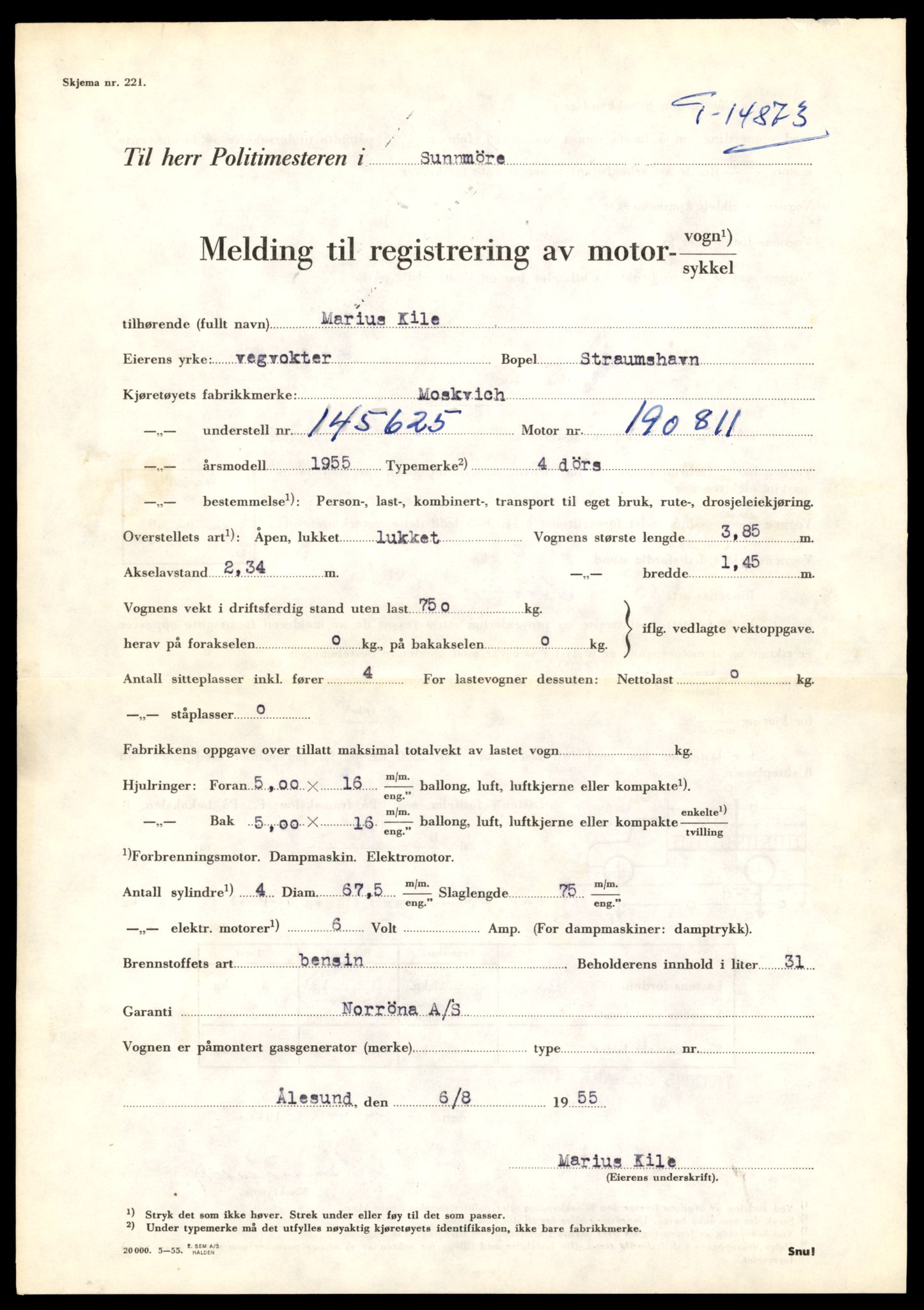 Møre og Romsdal vegkontor - Ålesund trafikkstasjon, AV/SAT-A-4099/F/Fe/L0049: Registreringskort for kjøretøy T 14864 - T 18613, 1927-1998, s. 227