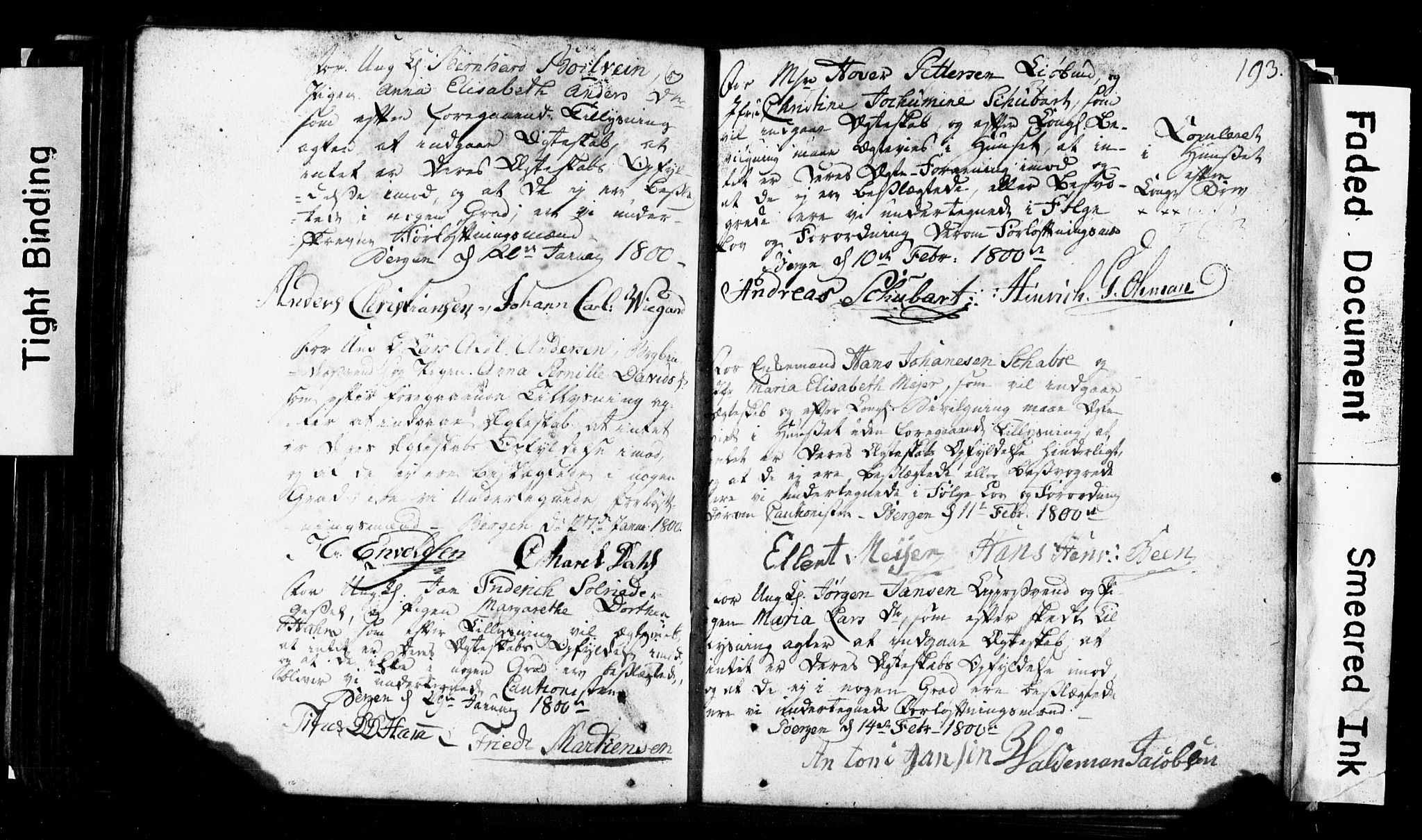 Korskirken sokneprestembete, SAB/A-76101: Forlovererklæringer nr. II.5.1, 1776-1816, s. 193