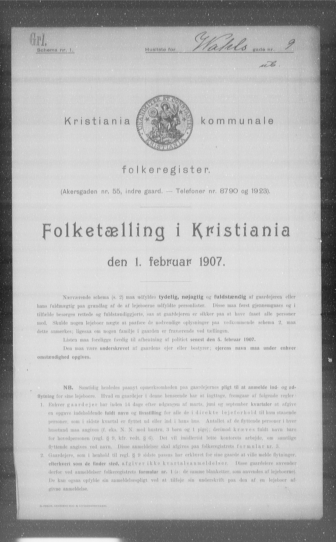 OBA, Kommunal folketelling 1.2.1907 for Kristiania kjøpstad, 1907, s. 61842