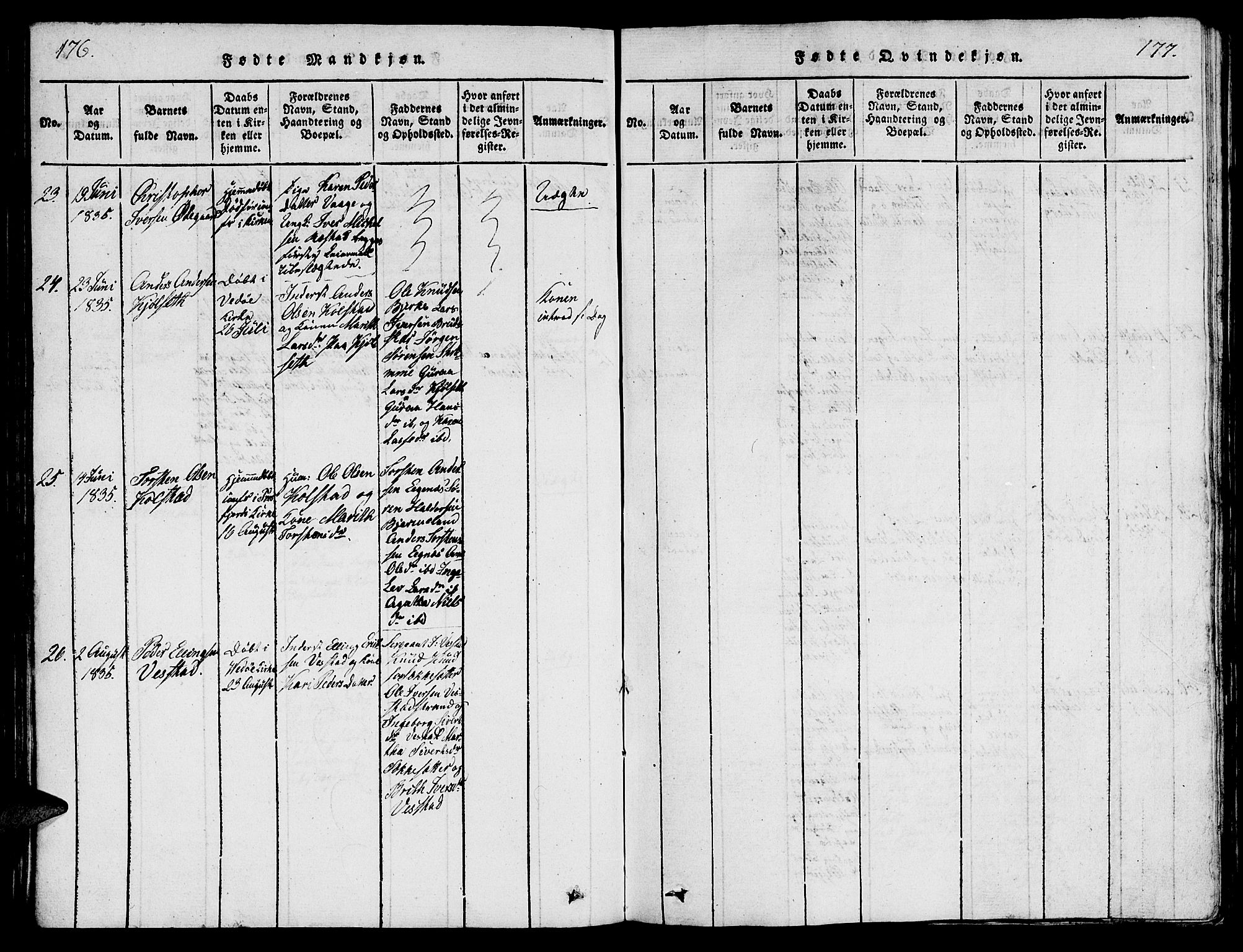 Ministerialprotokoller, klokkerbøker og fødselsregistre - Møre og Romsdal, AV/SAT-A-1454/547/L0610: Klokkerbok nr. 547C01, 1818-1839, s. 176-177