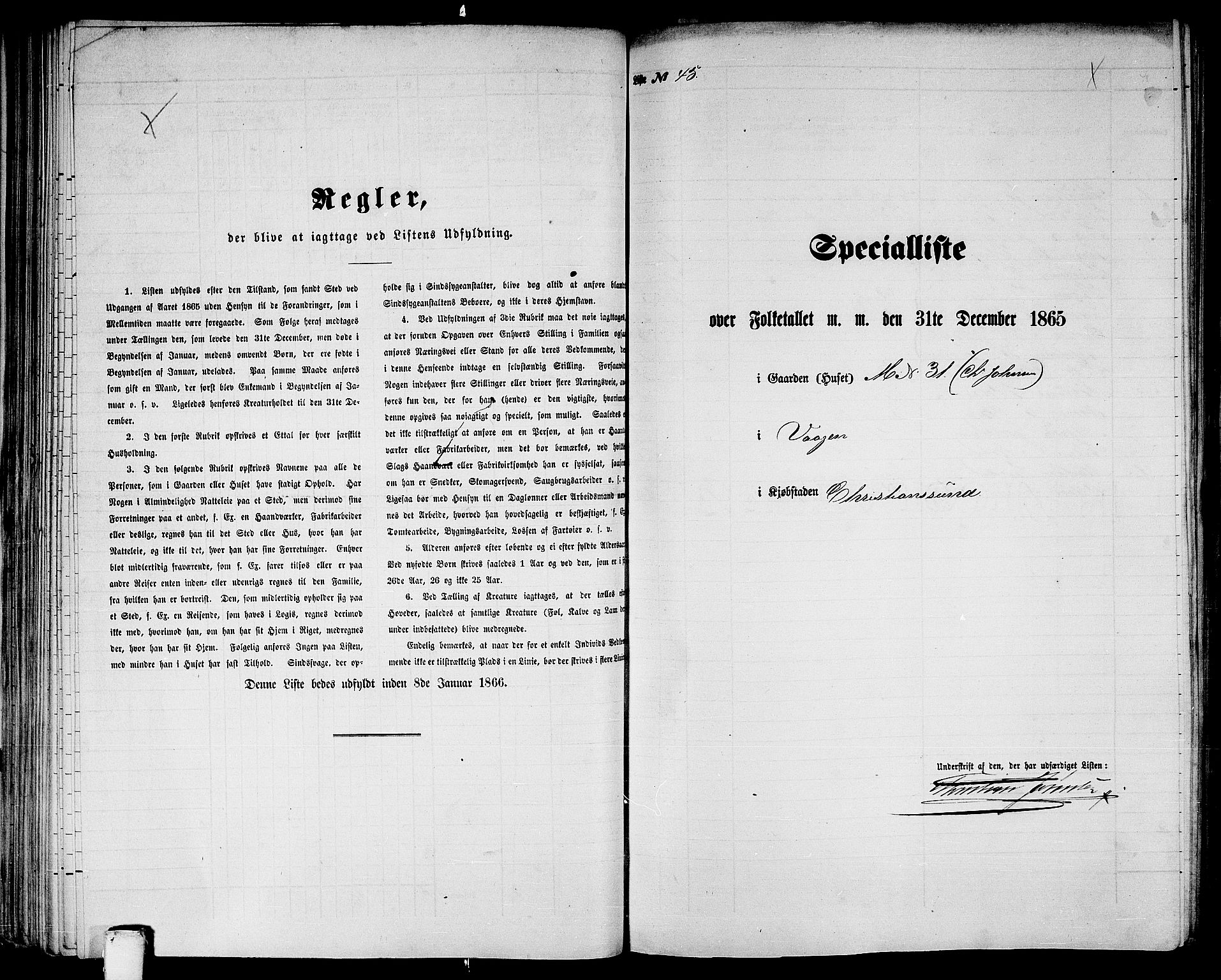 RA, Folketelling 1865 for 1503B Kristiansund prestegjeld, Kristiansund kjøpstad, 1865, s. 98