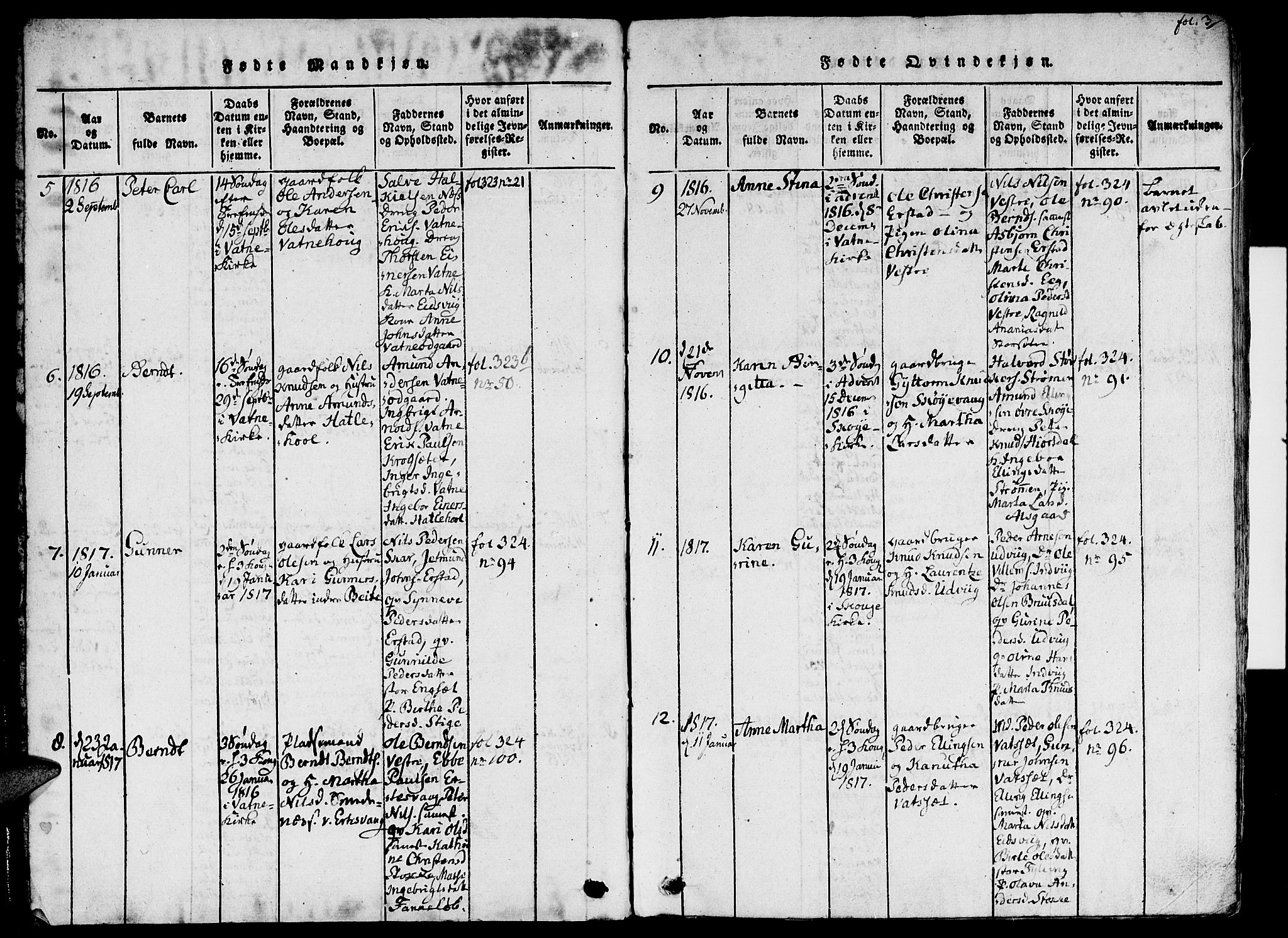 Ministerialprotokoller, klokkerbøker og fødselsregistre - Møre og Romsdal, AV/SAT-A-1454/524/L0351: Ministerialbok nr. 524A03, 1816-1838, s. 3