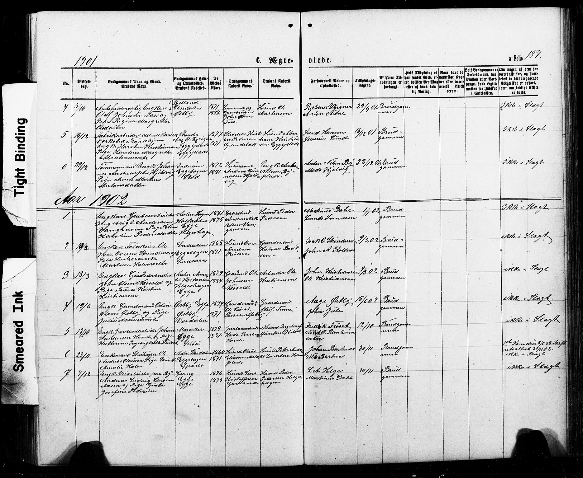 Ministerialprotokoller, klokkerbøker og fødselsregistre - Nord-Trøndelag, SAT/A-1458/740/L0380: Klokkerbok nr. 740C01, 1868-1902, s. 187