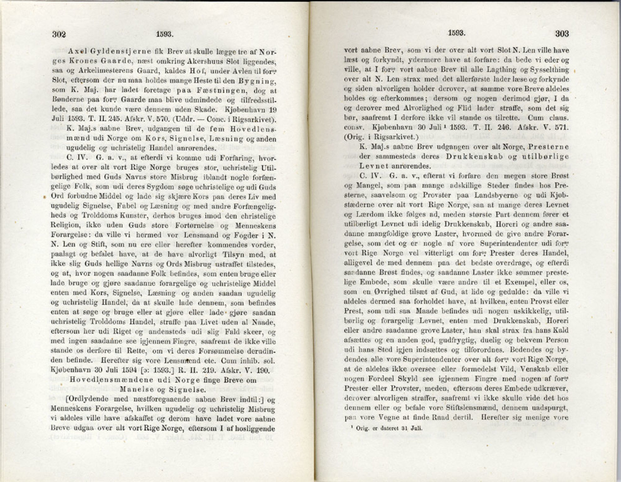 Publikasjoner utgitt av Det Norske Historiske Kildeskriftfond, PUBL/-/-/-: Norske Rigs-Registranter, bind 3, 1588-1602, s. 302-303