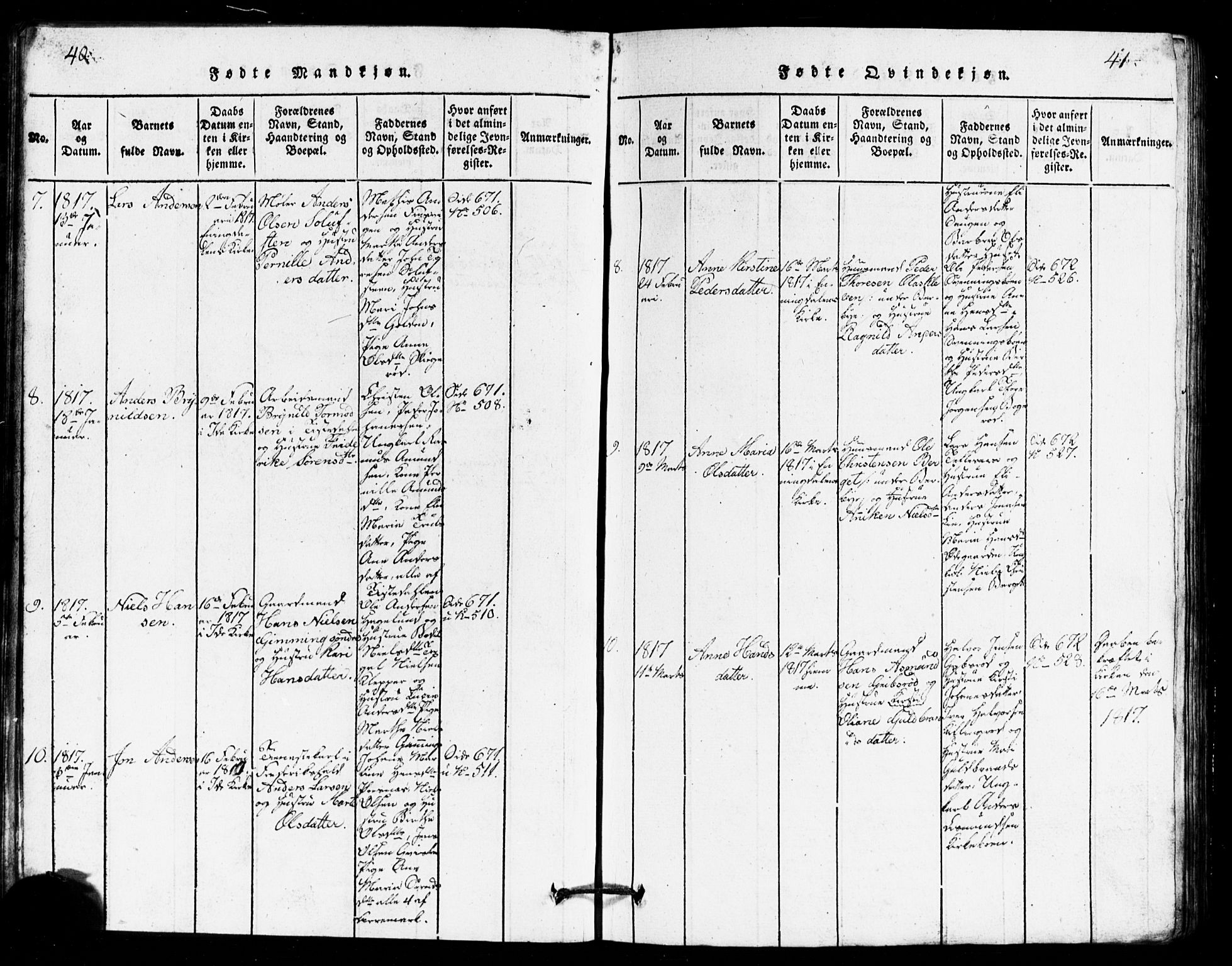 Idd prestekontor Kirkebøker, AV/SAO-A-10911/G/Ga/L0001: Klokkerbok nr. I 1, 1815-1826, s. 40-41