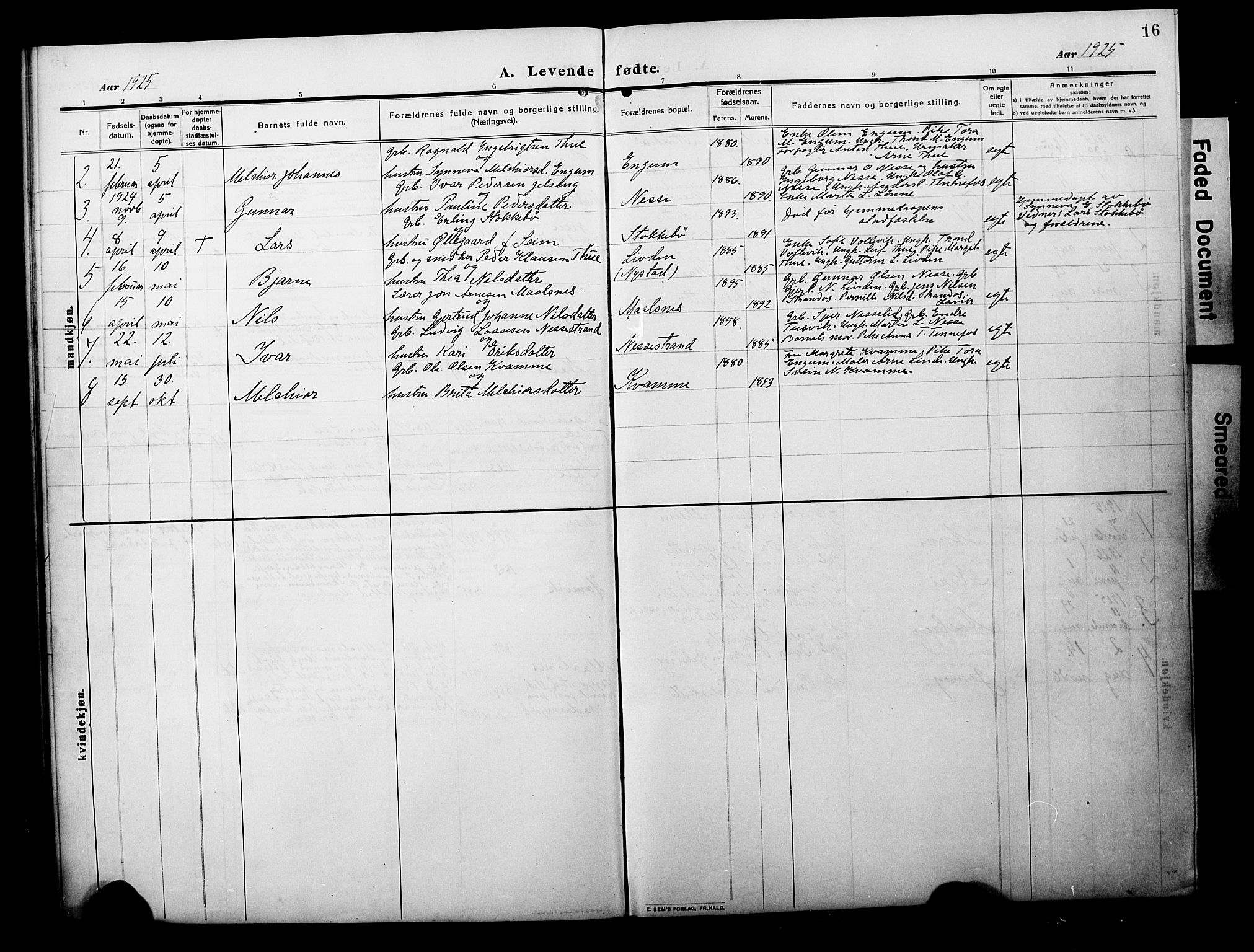 Balestrand sokneprestembete, AV/SAB-A-79601/H/Hab/Habc/L0004: Klokkerbok nr. C 4, 1909-1929, s. 16