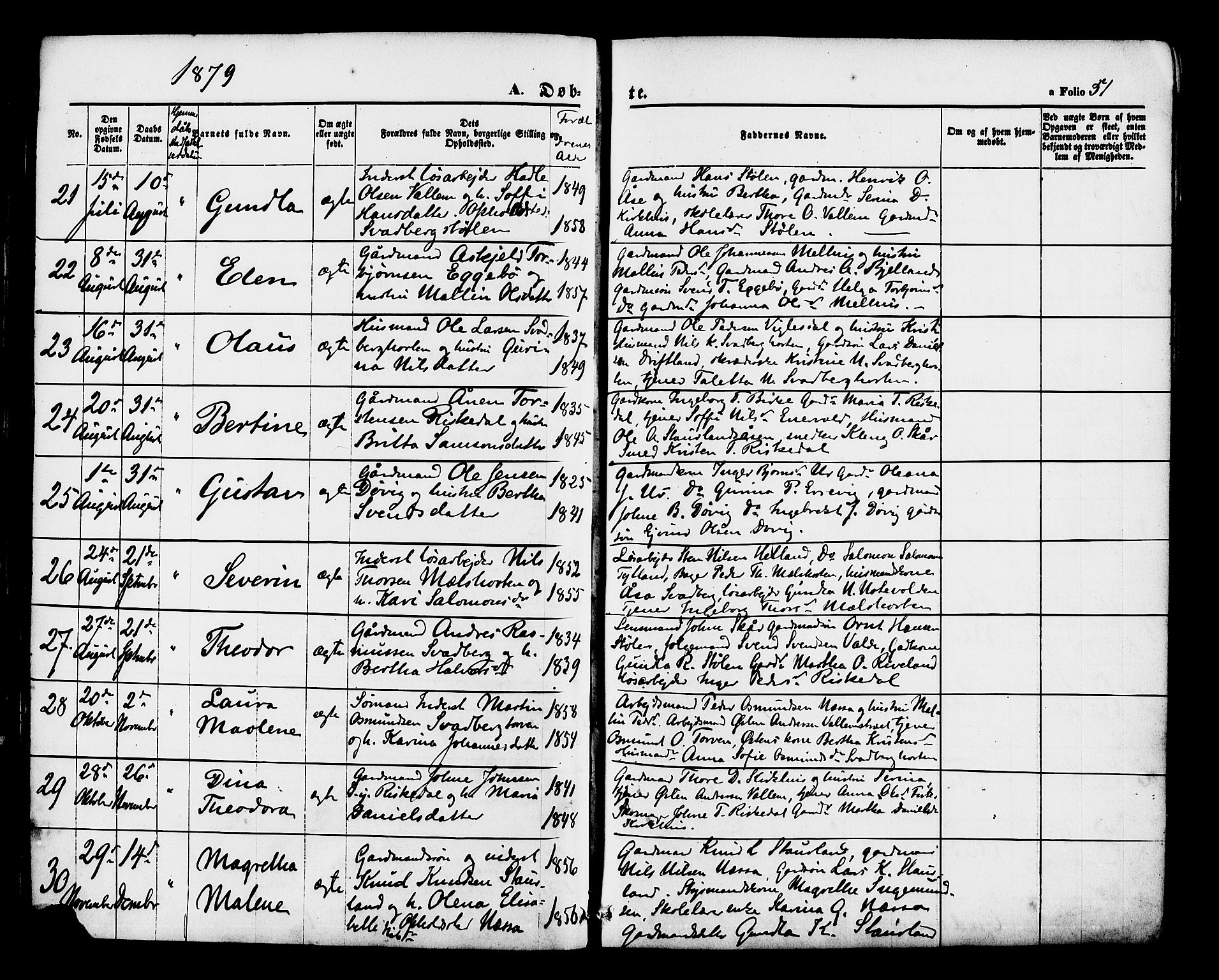 Hjelmeland sokneprestkontor, AV/SAST-A-101843/01/IV/L0012: Ministerialbok nr. A 12, 1862-1886, s. 51