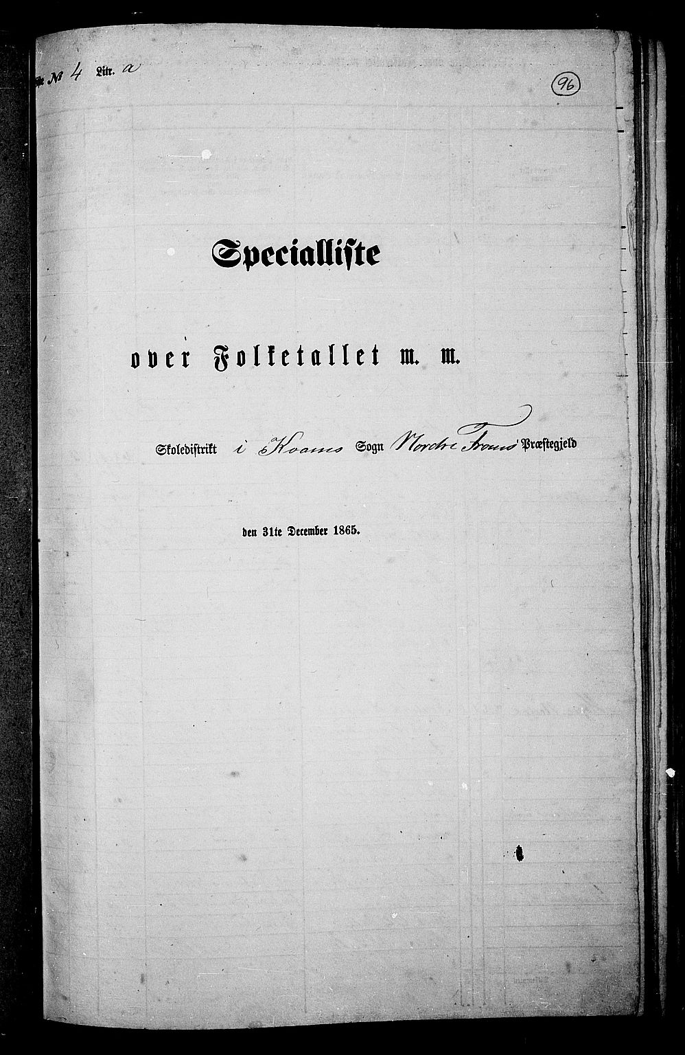 RA, Folketelling 1865 for 0518P Nord-Fron prestegjeld, 1865, s. 89