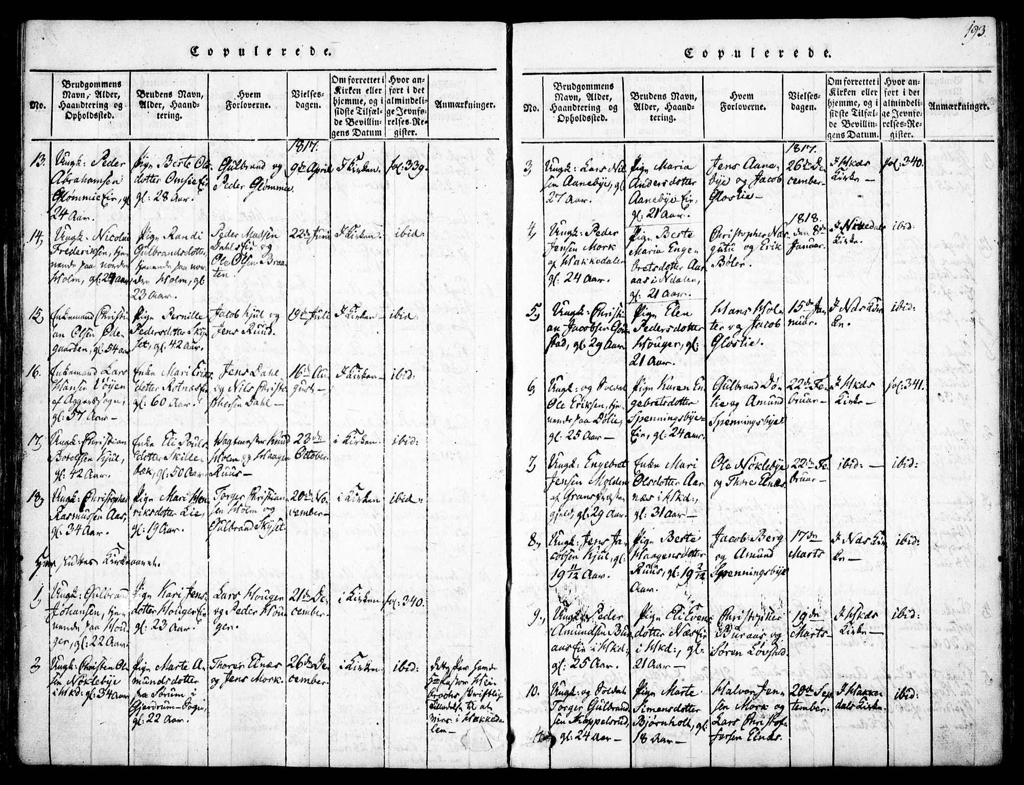 Nittedal prestekontor Kirkebøker, SAO/A-10365a/F/Fa/L0003: Ministerialbok nr. I 3, 1814-1836, s. 193