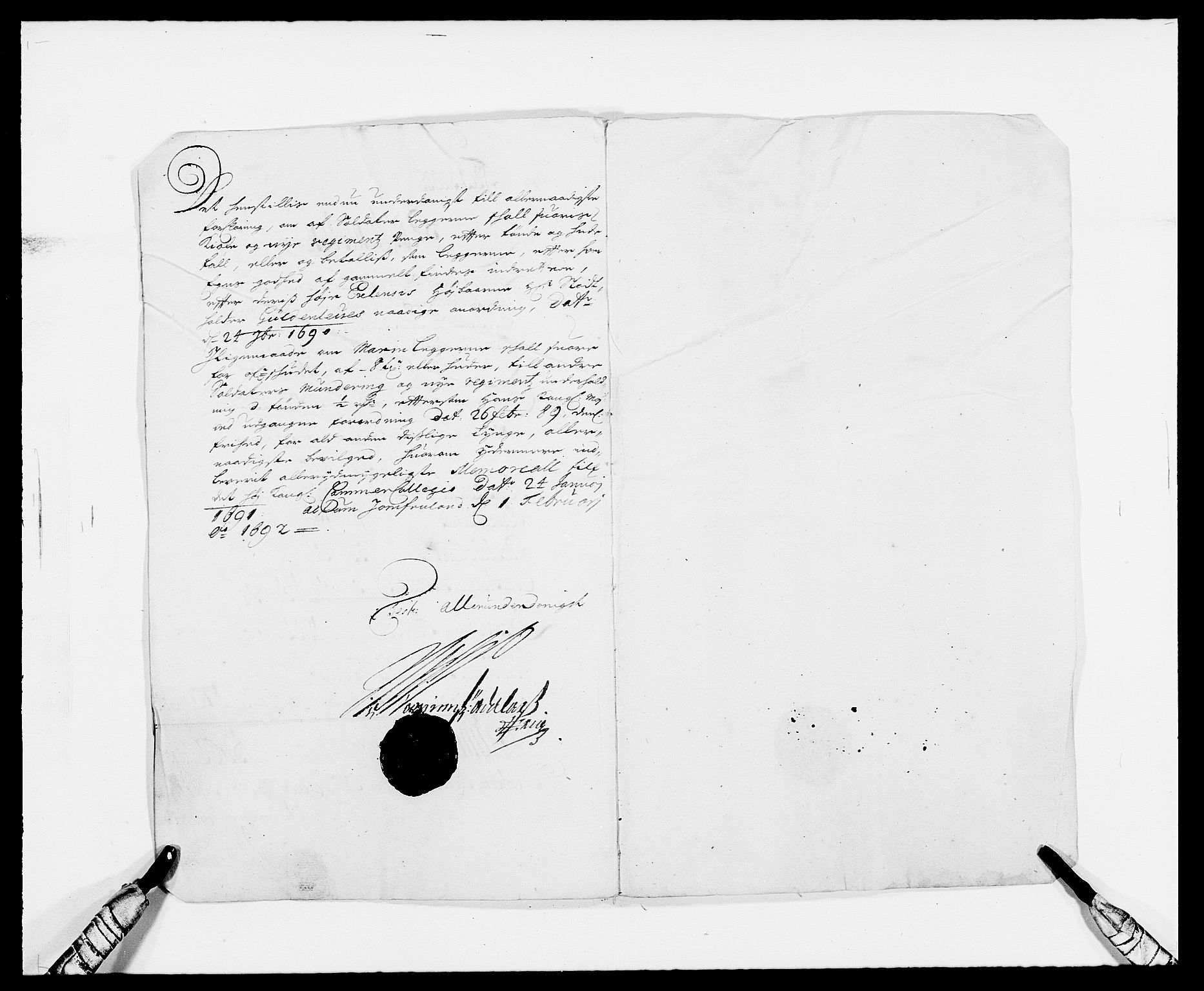 Rentekammeret inntil 1814, Reviderte regnskaper, Fogderegnskap, RA/EA-4092/R34/L2051: Fogderegnskap Bamble, 1688-1691, s. 306