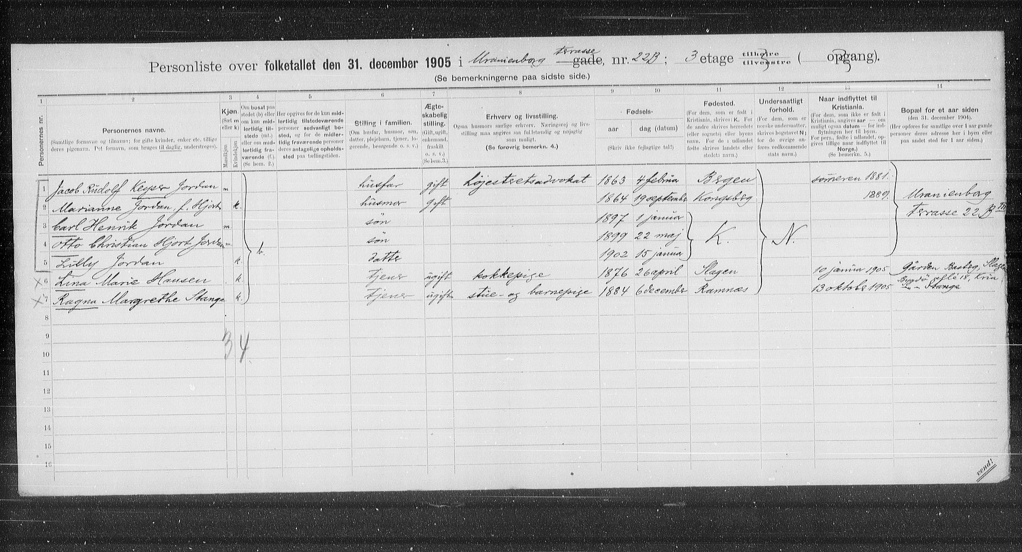 OBA, Kommunal folketelling 31.12.1905 for Kristiania kjøpstad, 1905, s. 63206