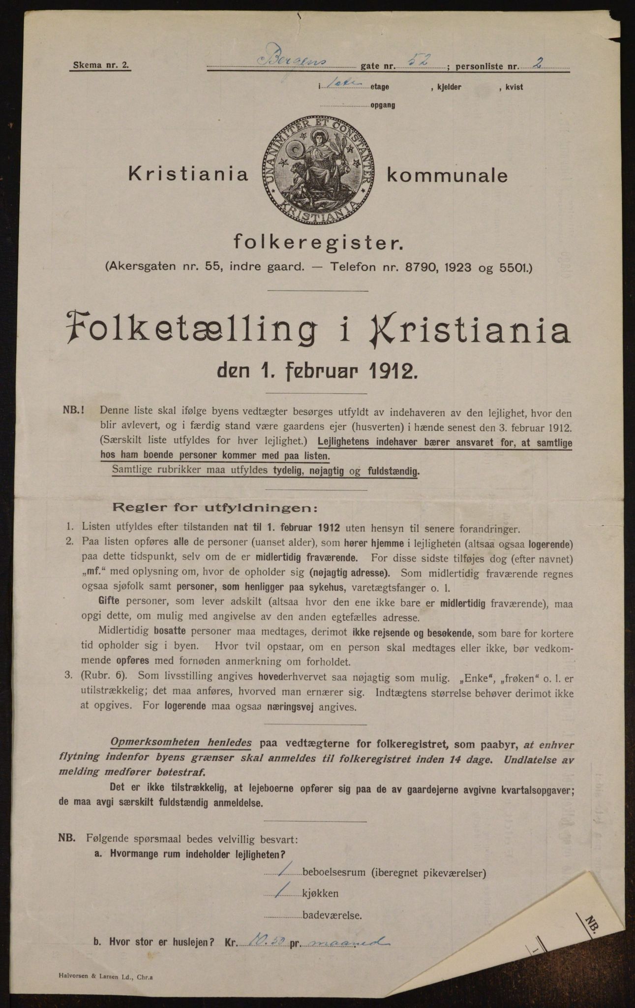 OBA, Kommunal folketelling 1.2.1912 for Kristiania, 1912, s. 4001