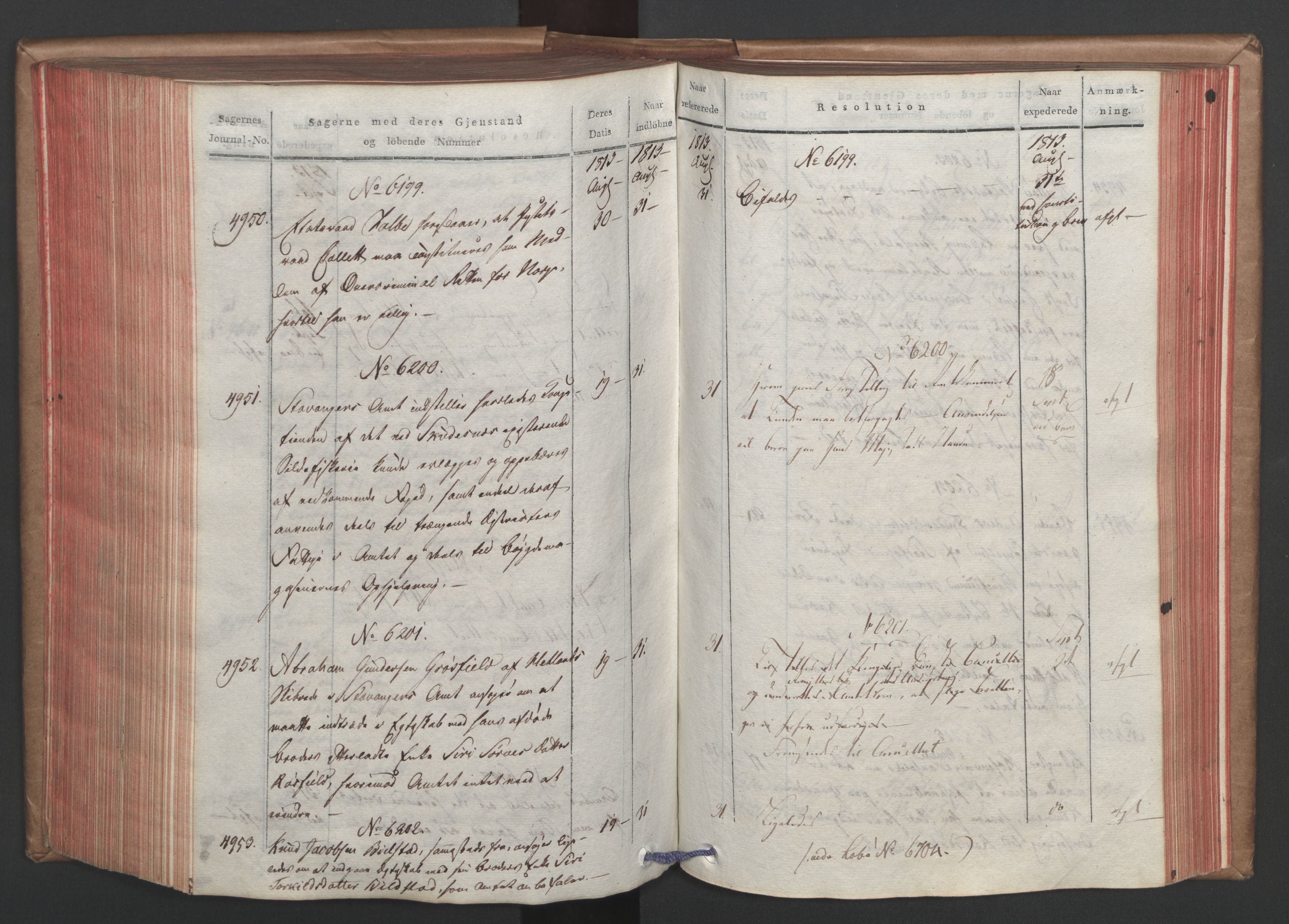 Stattholderembetet 1810-1814, 1. kontor (Kontor A), AV/RA-EA-2872/Ab/L0006: Referatprotokoll,  j.nr. 4244-5022,  l.nr. 5322-6289, 1813, s. 264