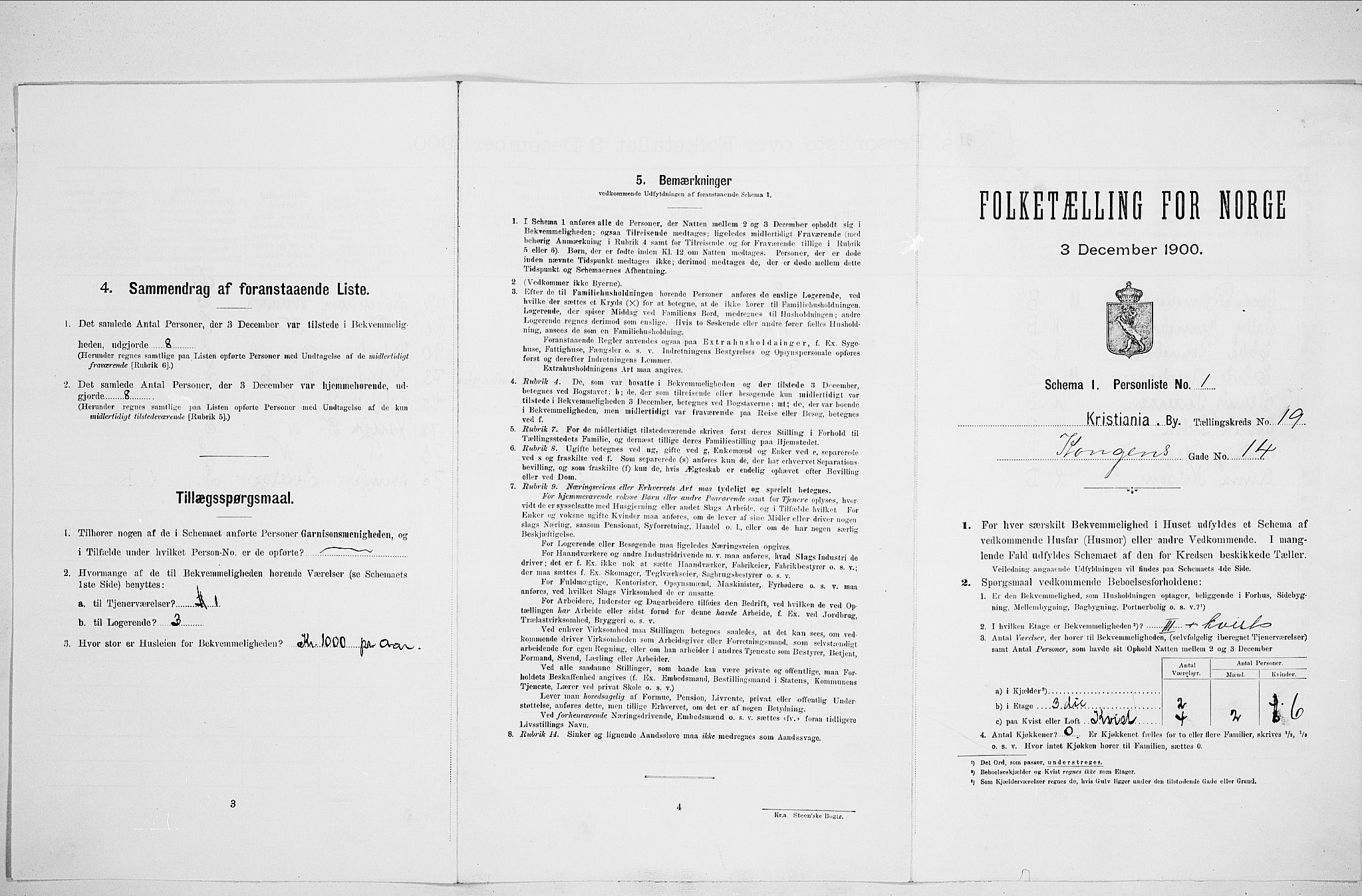 SAO, Folketelling 1900 for 0301 Kristiania kjøpstad, 1900, s. 48785