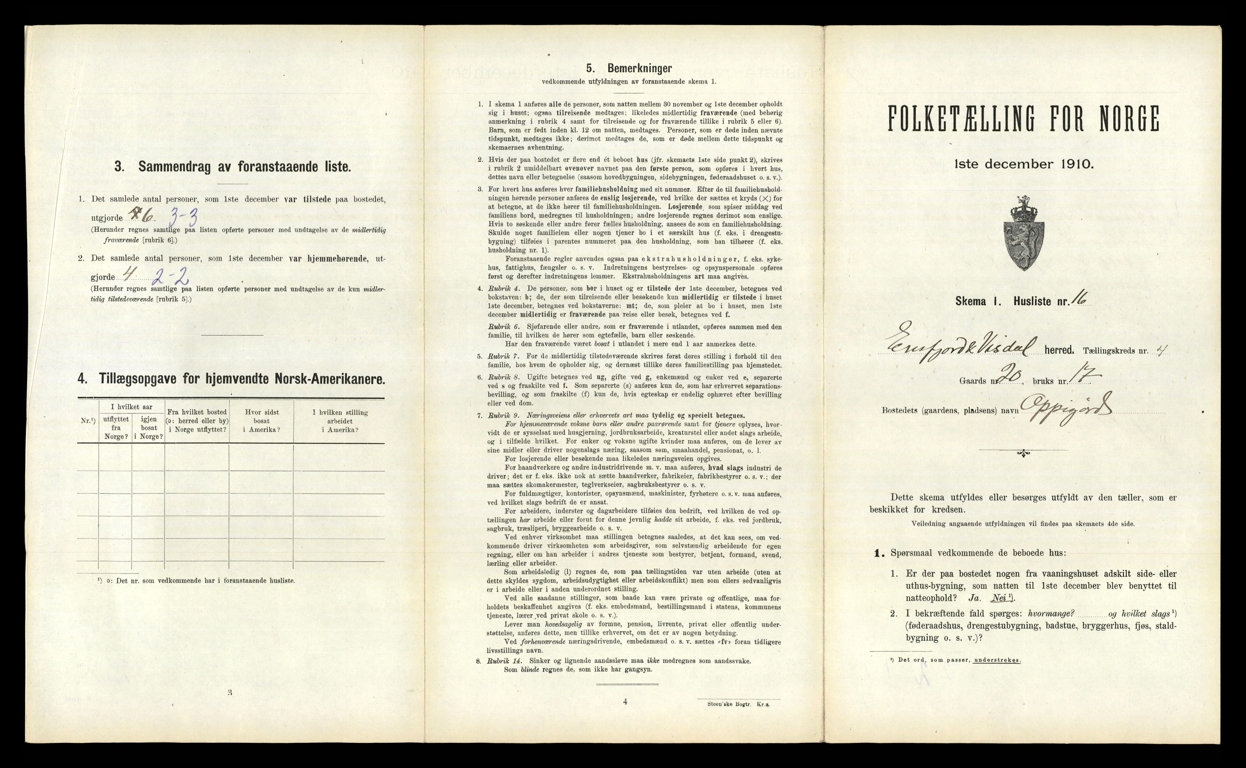 RA, Folketelling 1910 for 1542 Eresfjord og Vistdal herred, 1910, s. 263