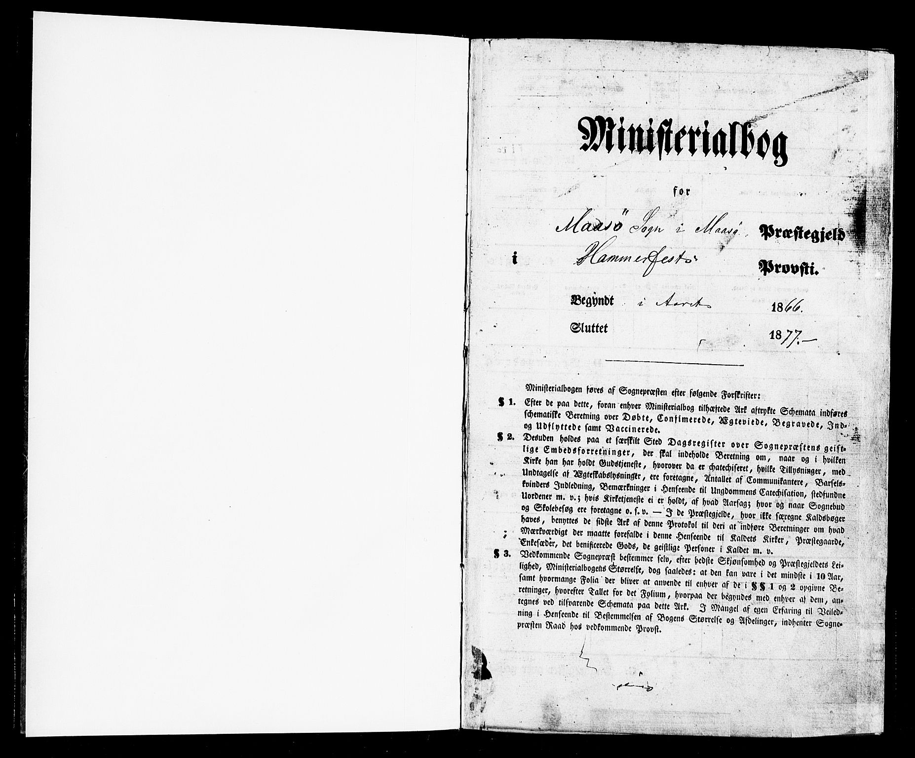Måsøy sokneprestkontor, SATØ/S-1348/H/Ha/L0003kirke: Ministerialbok nr. 3, 1866-1877