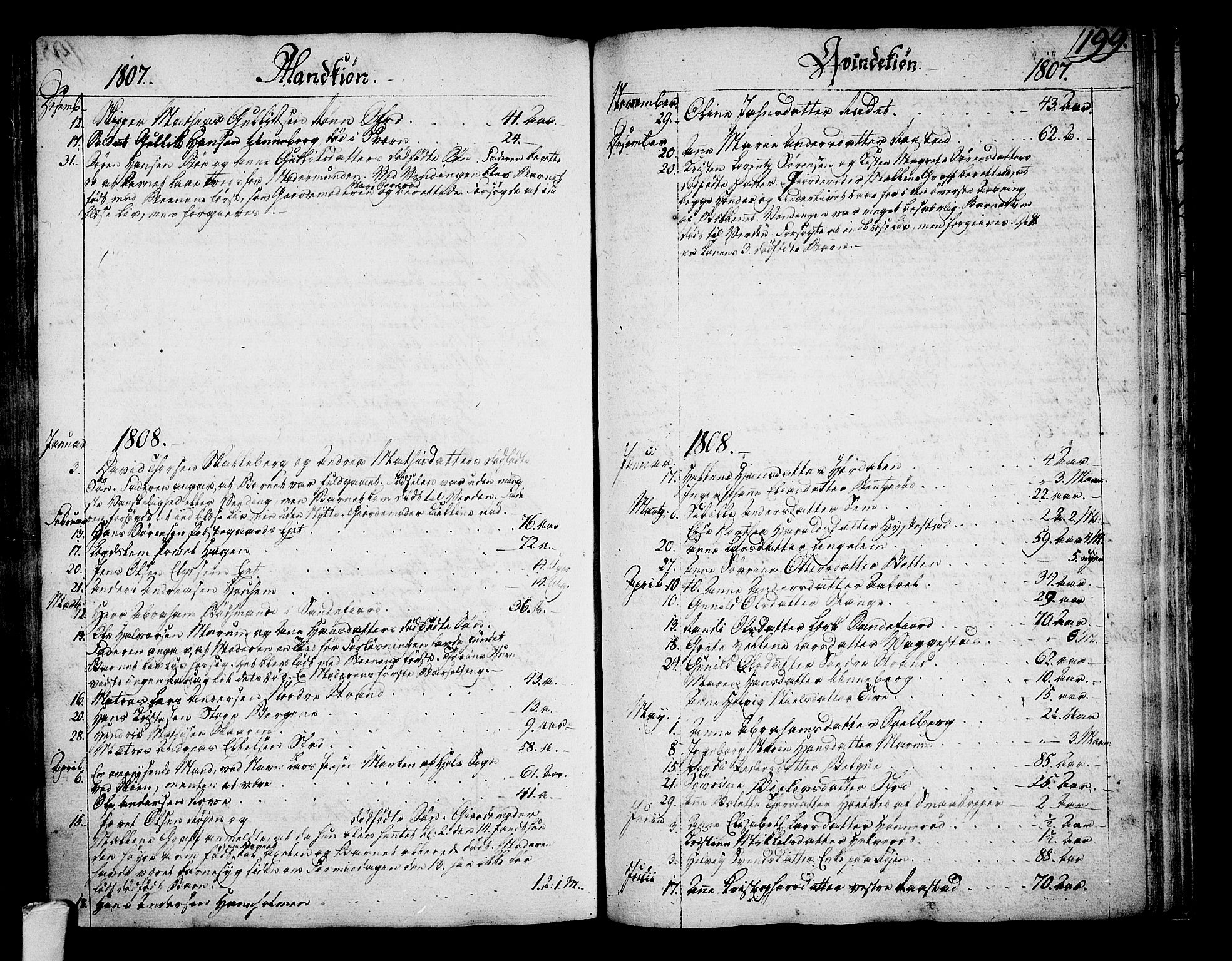 Sandar kirkebøker, AV/SAKO-A-243/F/Fa/L0003: Ministerialbok nr. 3, 1789-1814, s. 199