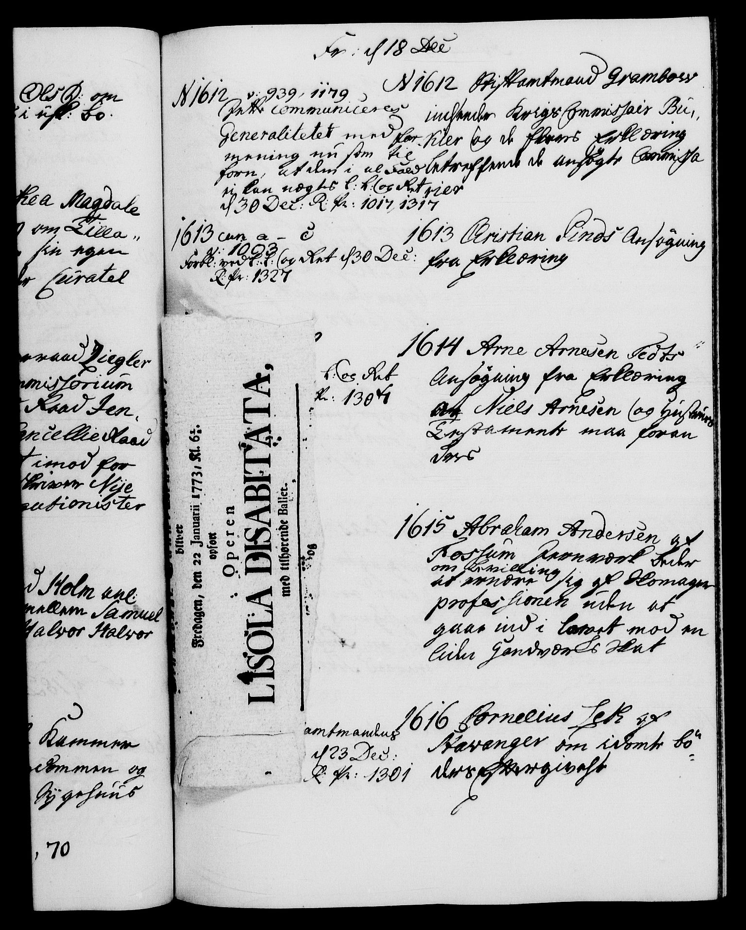 Danske Kanselli 1572-1799, RA/EA-3023/I/Ia/L0002: 3. departements journal, 1772